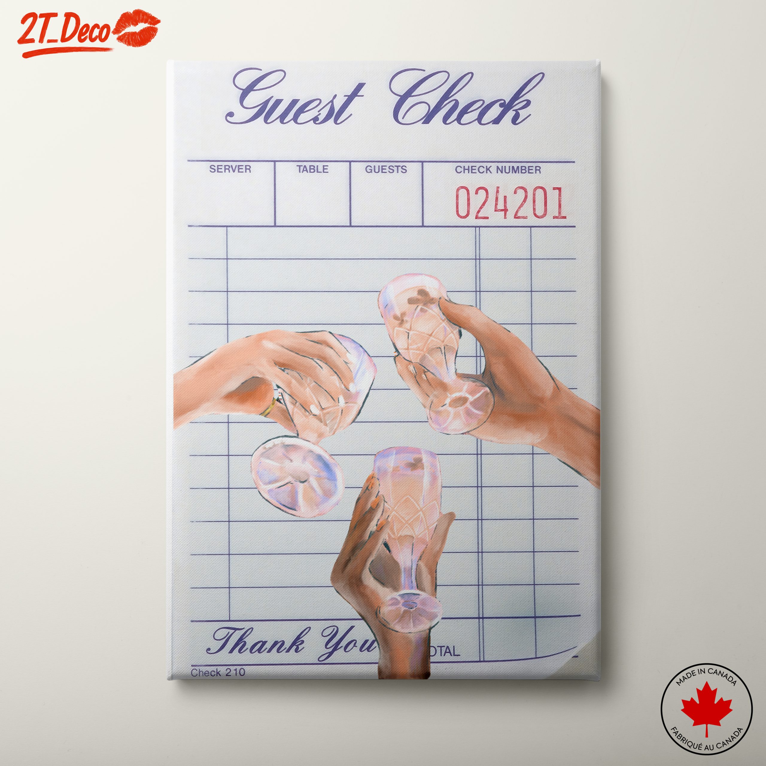 Cheers Over Coffee Guest Check Art