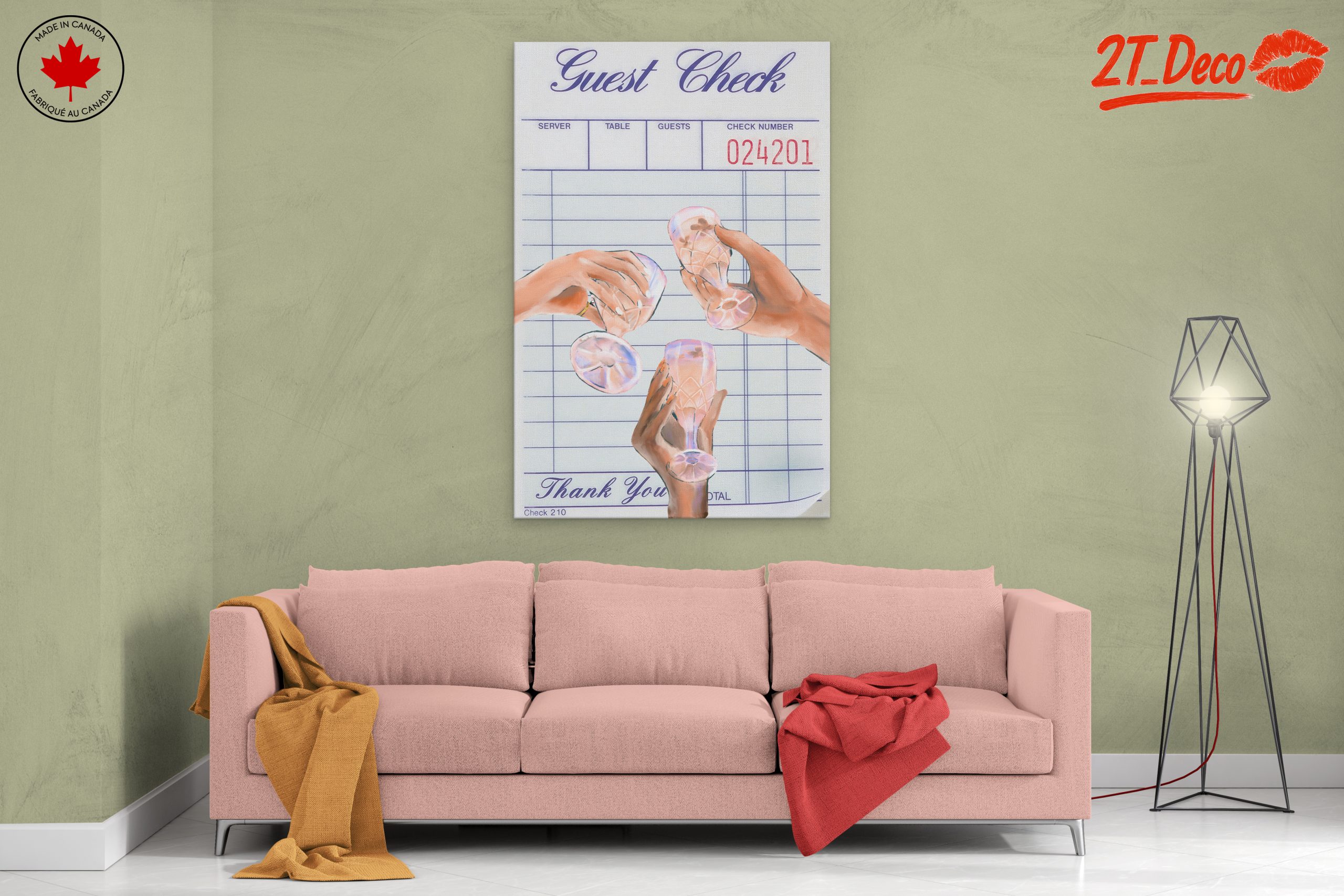 Cheers Over Coffee Guest Check Art - Image 2