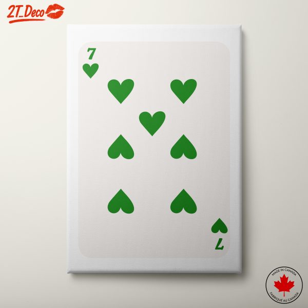 Green Heart Playing Card Design Art
