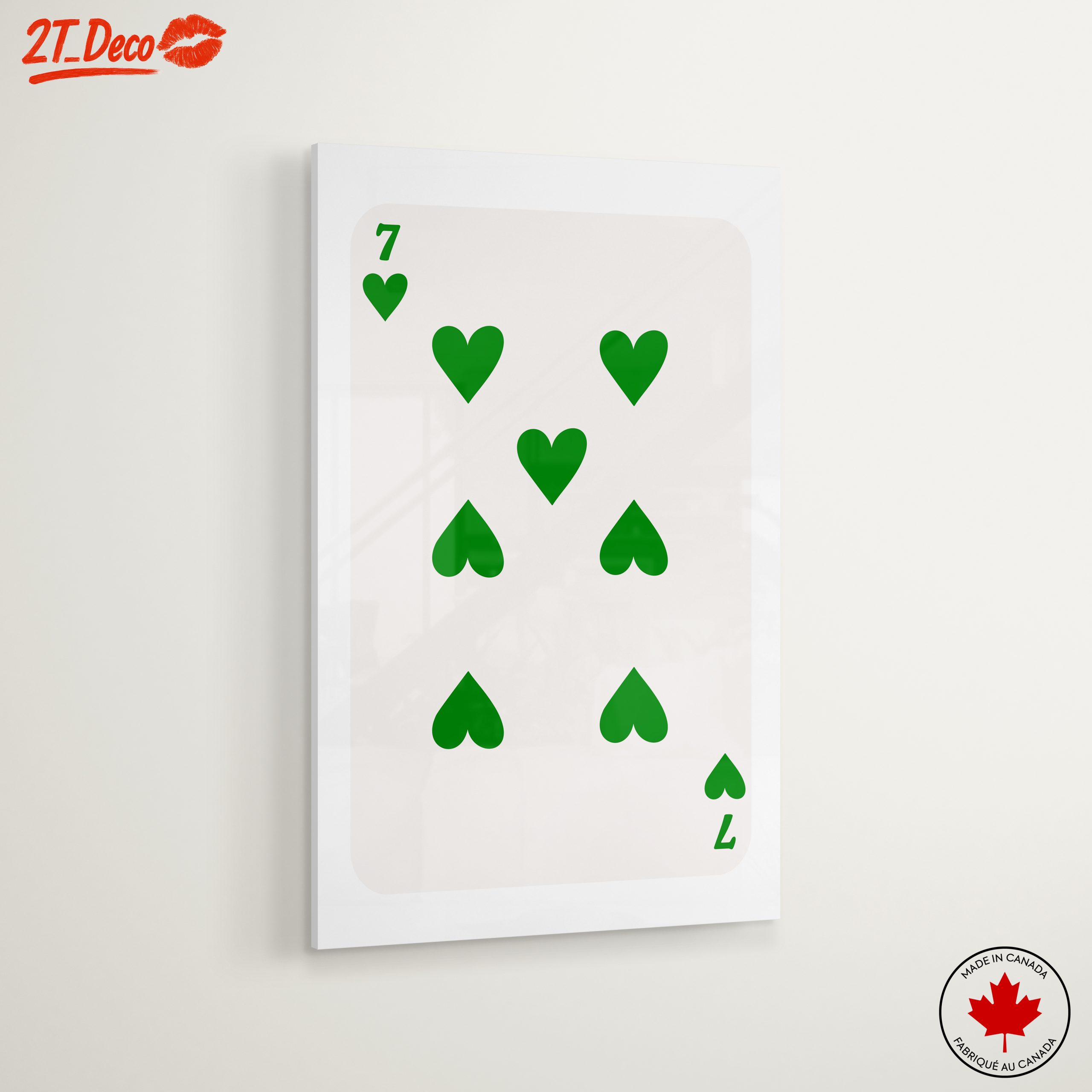 Green Heart Playing Card Design Art - Image 6