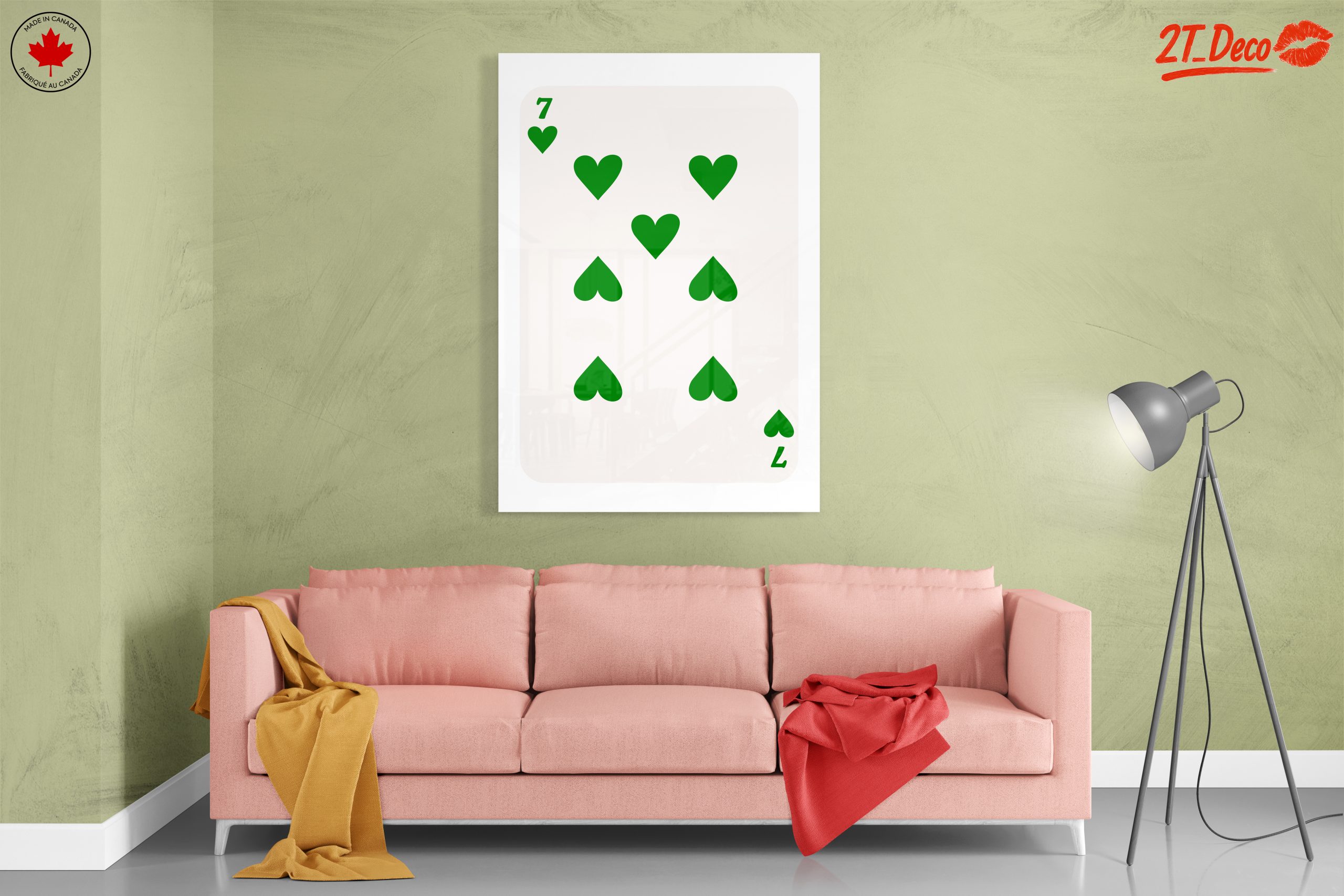 Green Heart Playing Card Design Art - Image 7