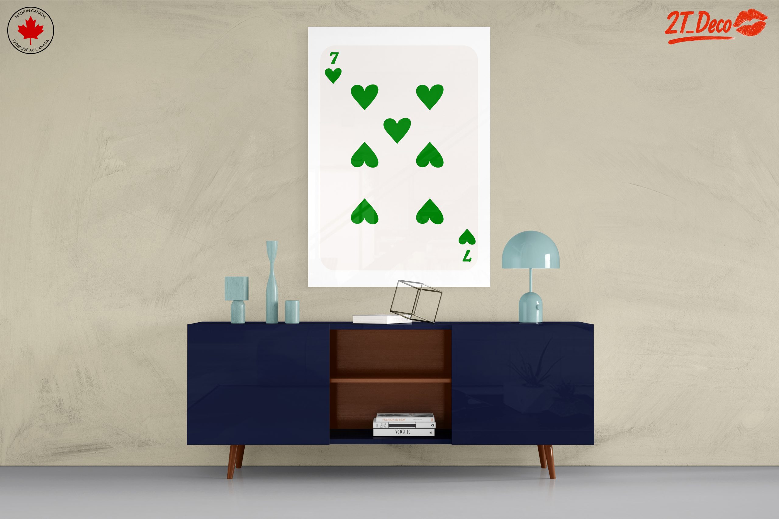 Green Heart Playing Card Design Art - Image 8