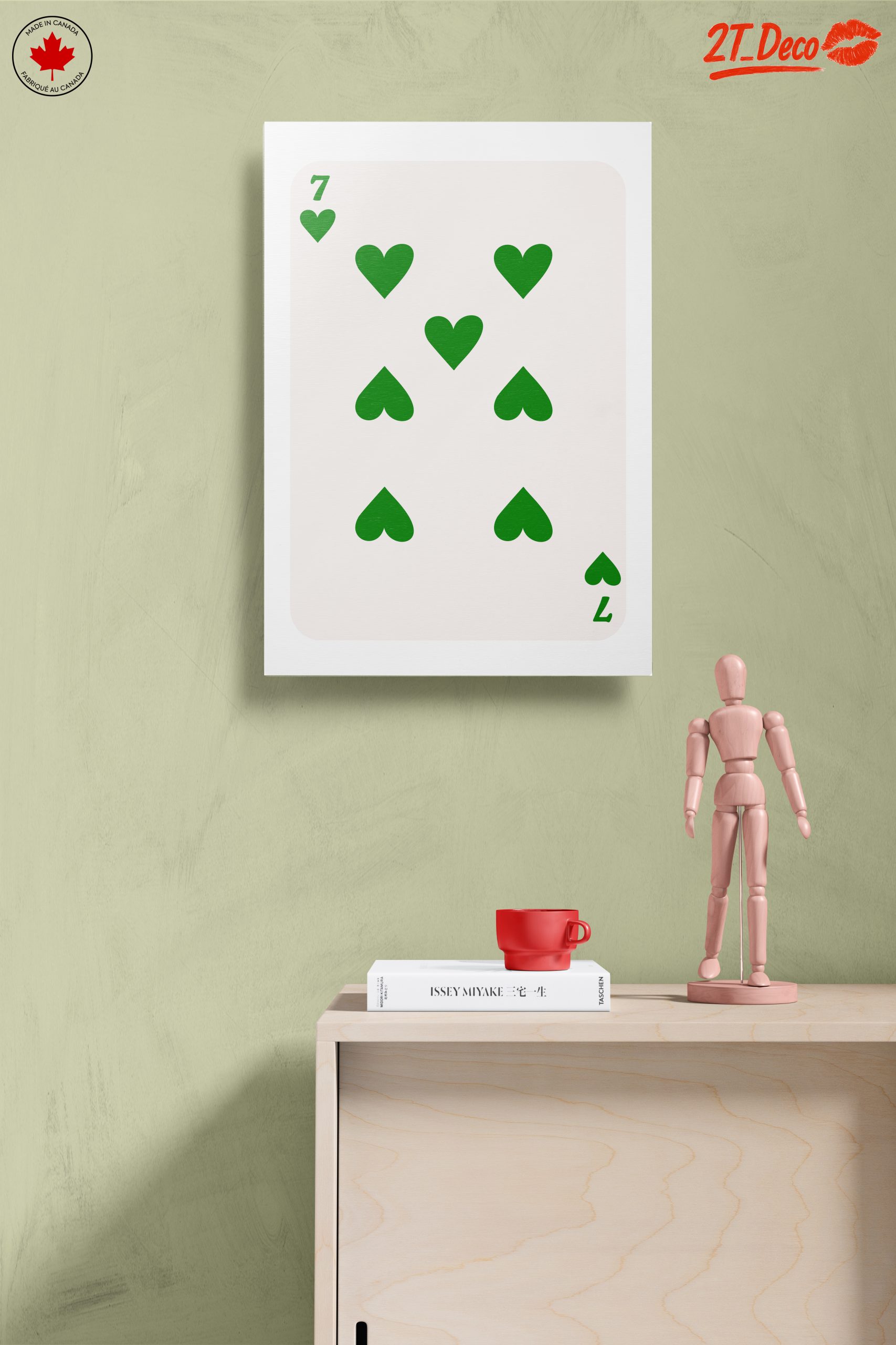 Green Heart Playing Card Design Art - Image 14