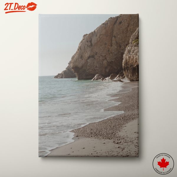 Serene Beach Landscape with Cliffs