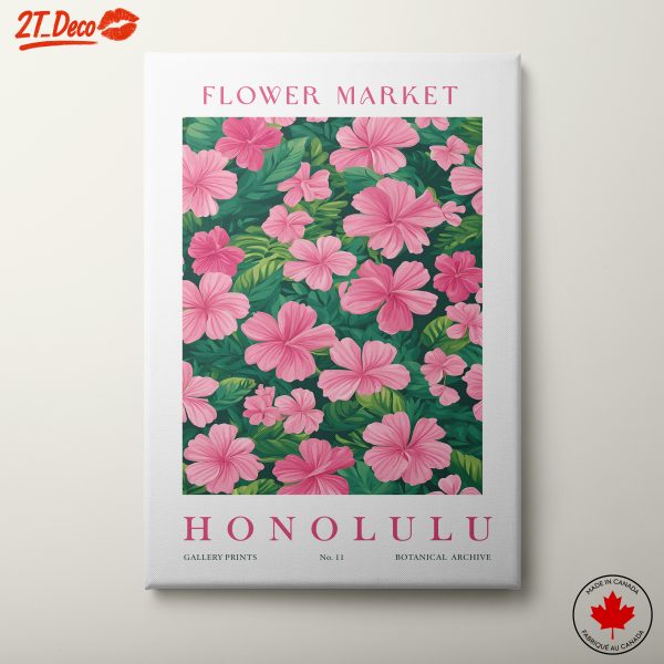 Vibrant Botanical Art Print Featuring Hibiscus