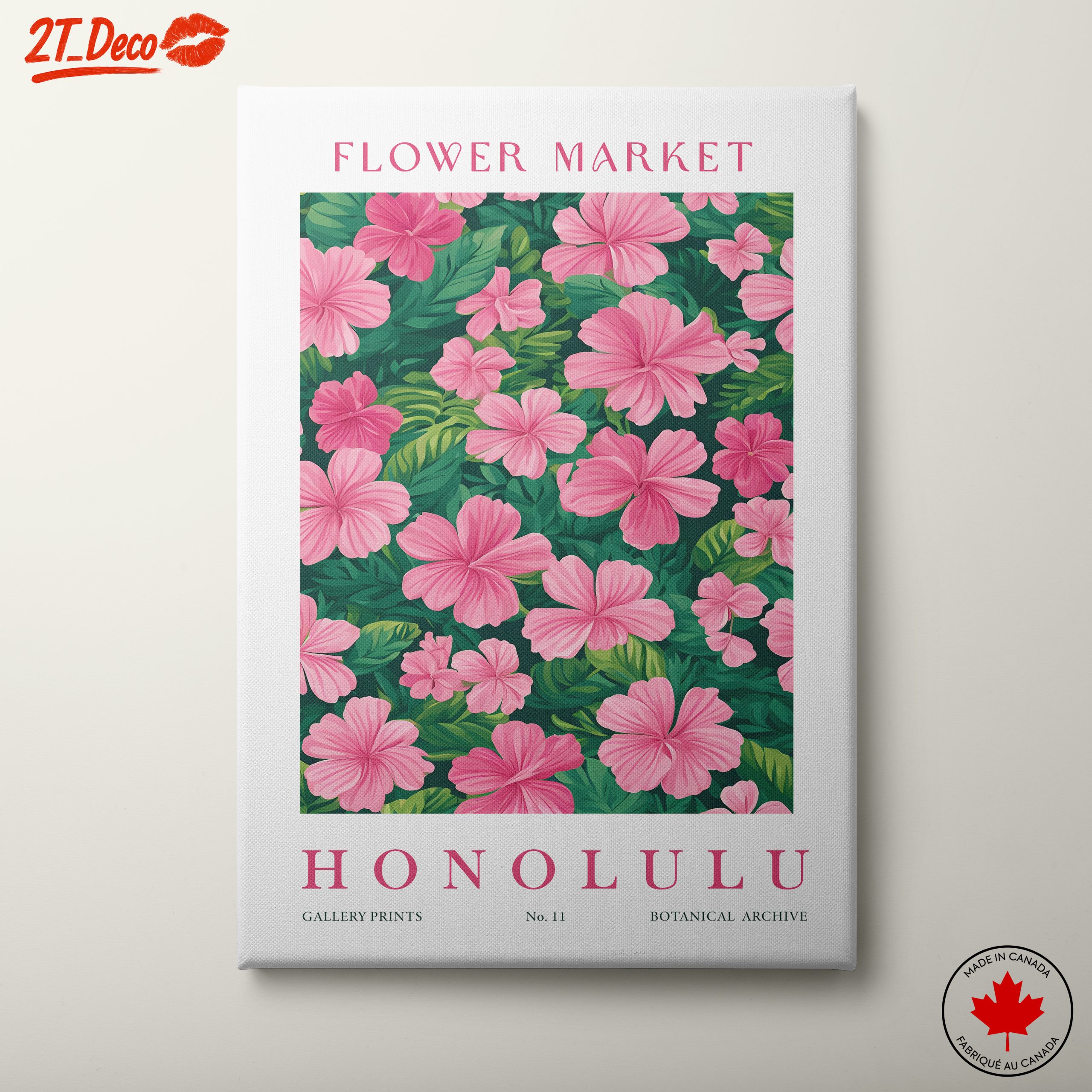 Vibrant Botanical Art Print Featuring Hibiscus