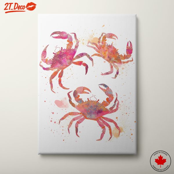 Vibrant Crab Watercolor Art