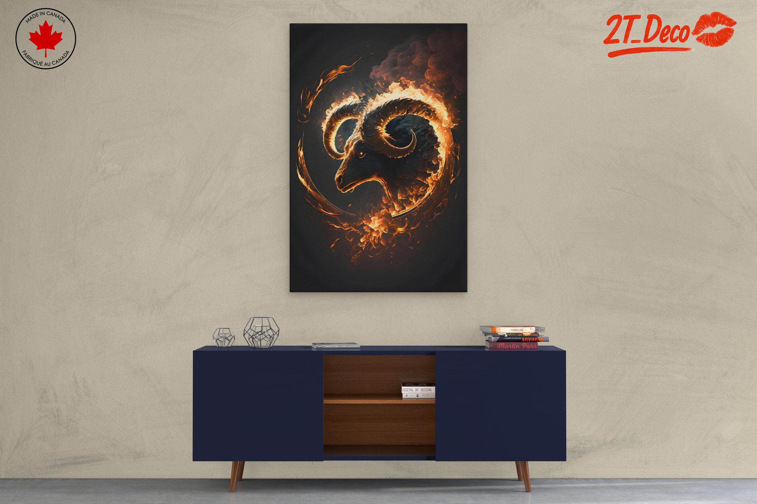 Flaming Ram Mythical Creature Art - Image 3