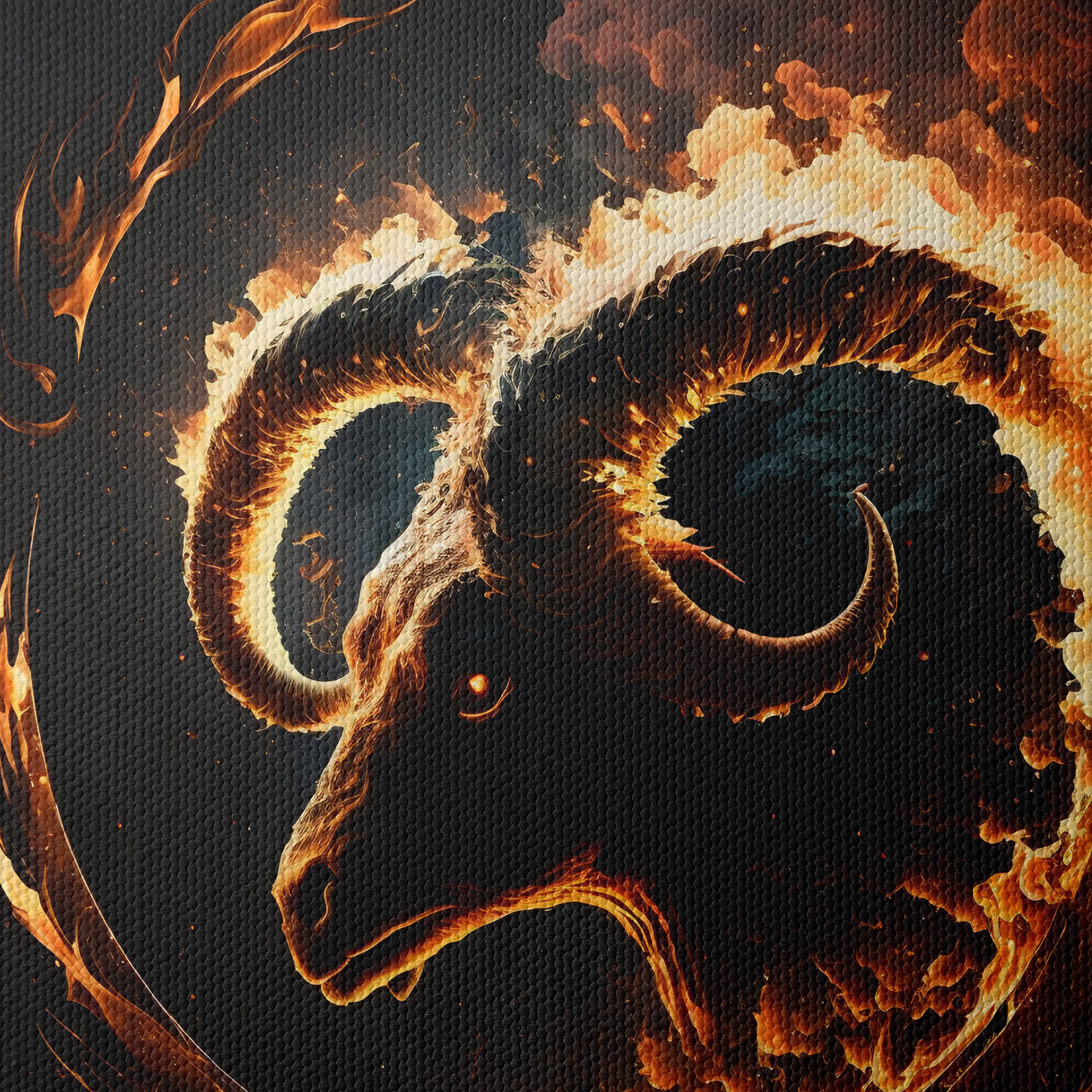 Flaming Ram Mythical Creature Art - Image 4