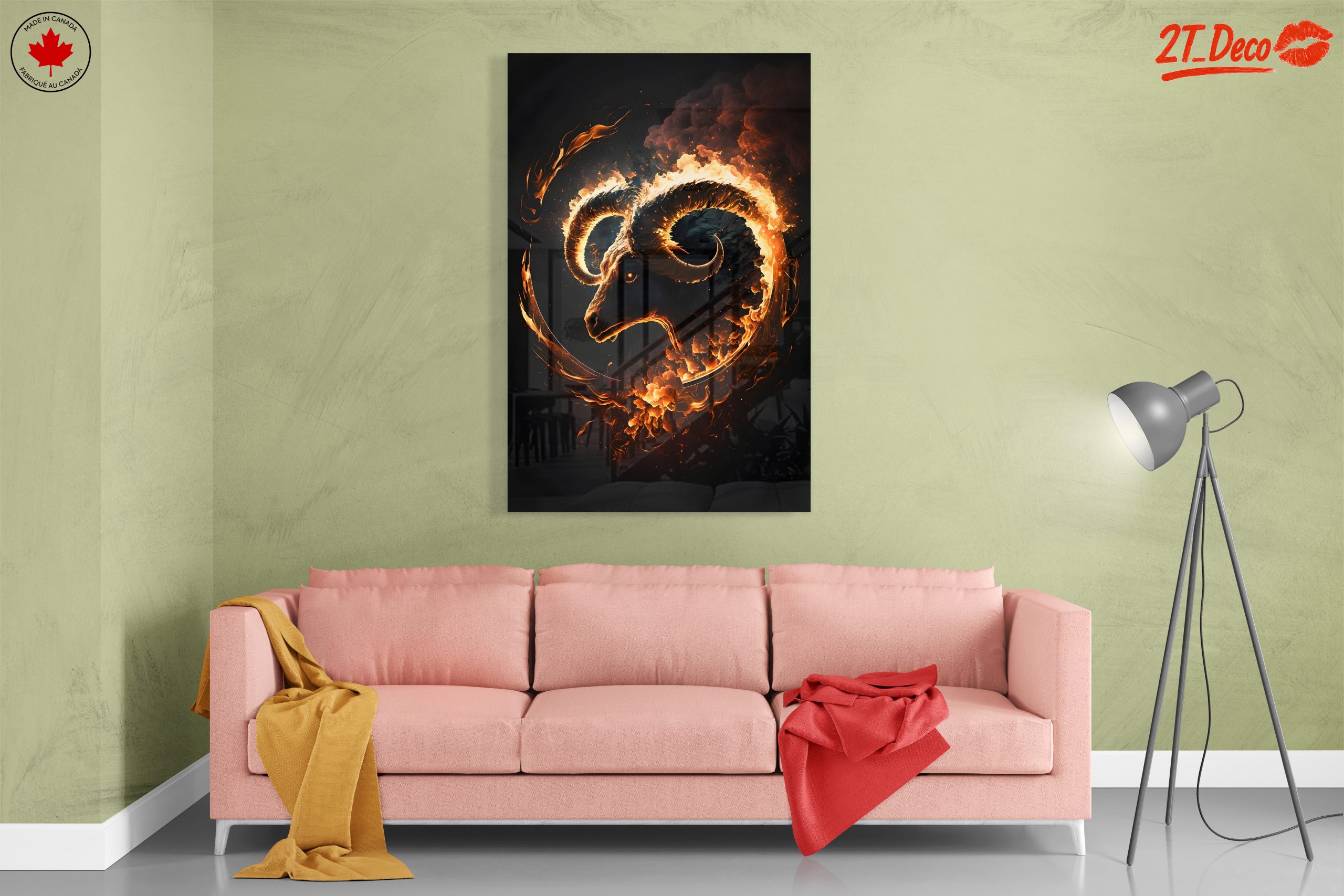 Flaming Ram Mythical Creature Art - Image 7