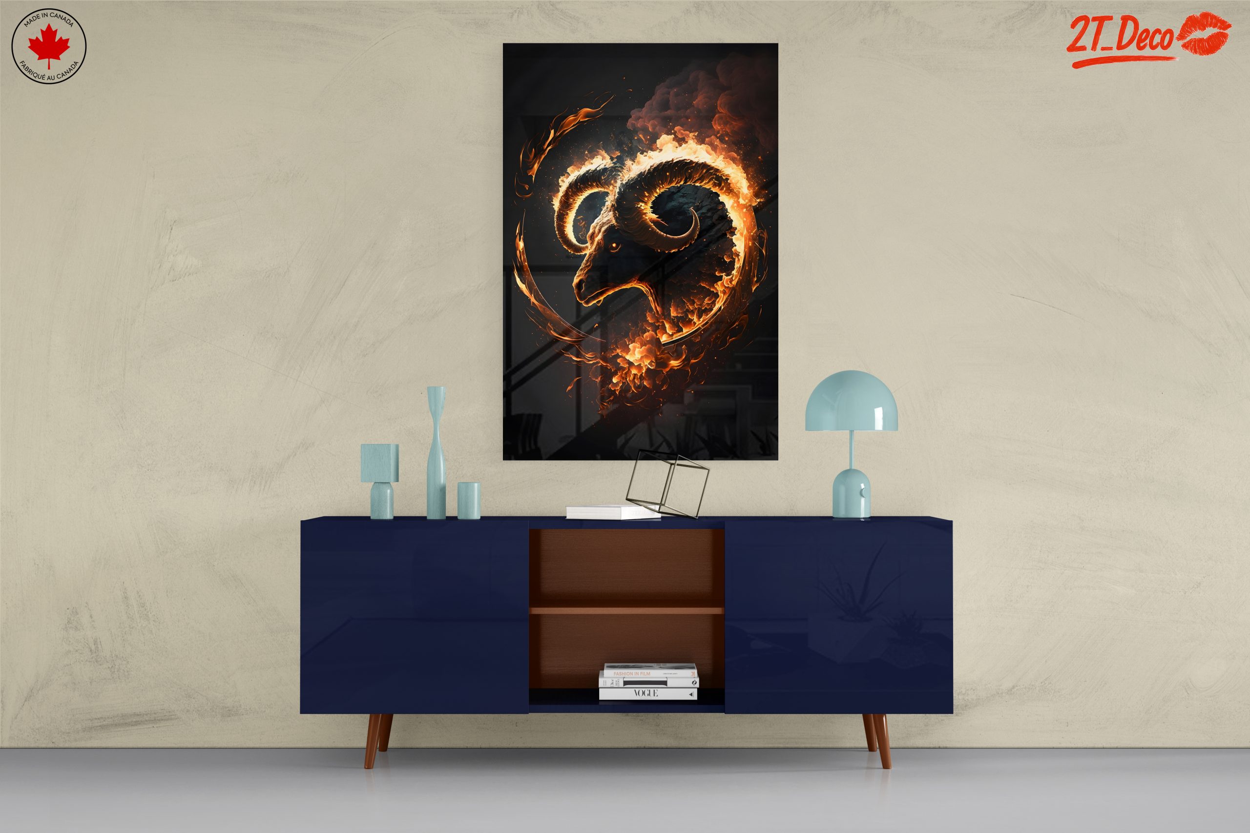 Flaming Ram Mythical Creature Art - Image 8