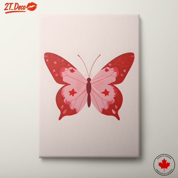 Red Butterfly Art with Stars