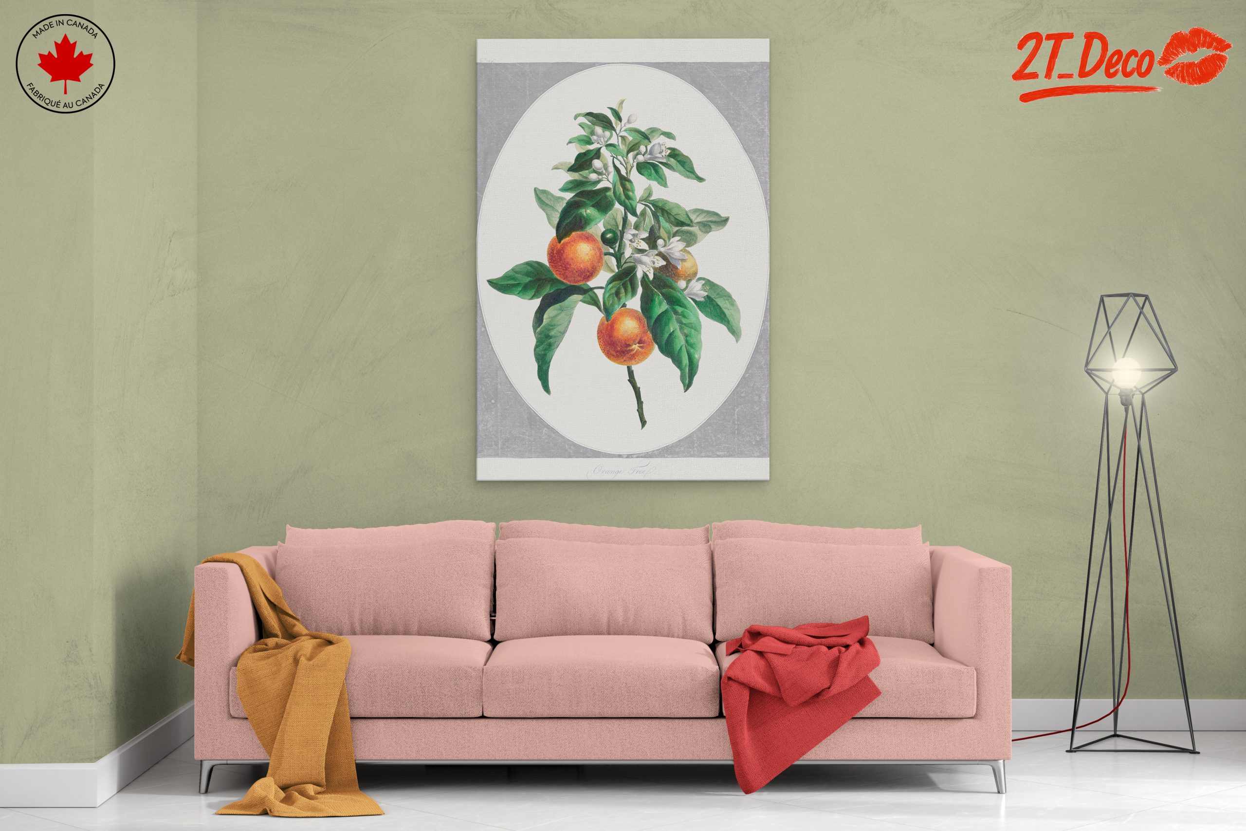 Botanical Art of Orange Tree with Blossoms - Image 2