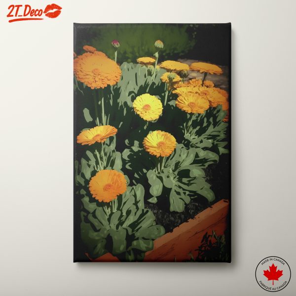 Vibrant Botanical Artwork of Yellow Flowers 2