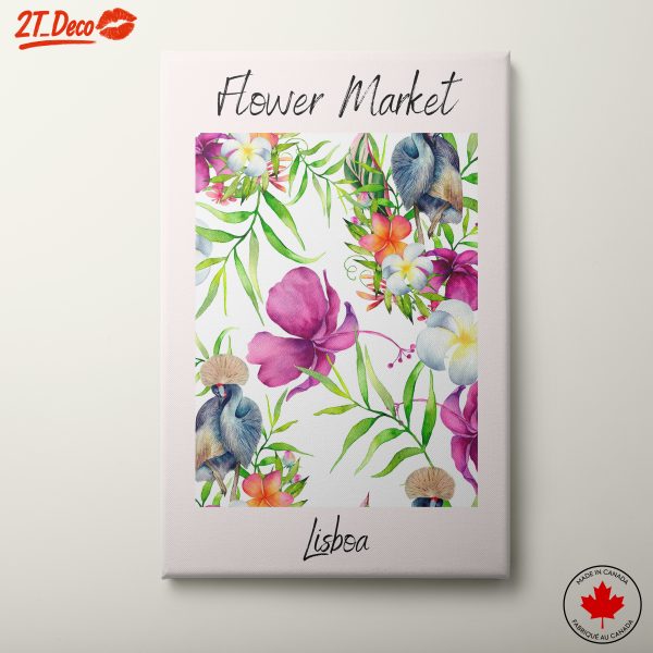 Flower Market Artwork Featuring Tropical Florals