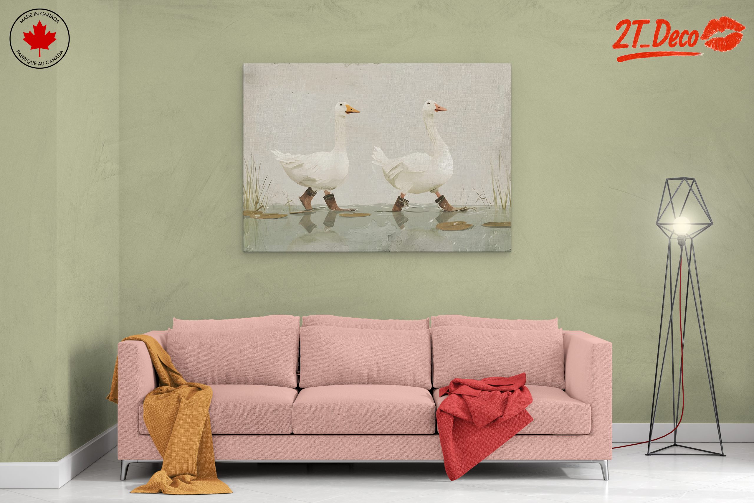 Whimsical Geese Walking in Boots - Image 2