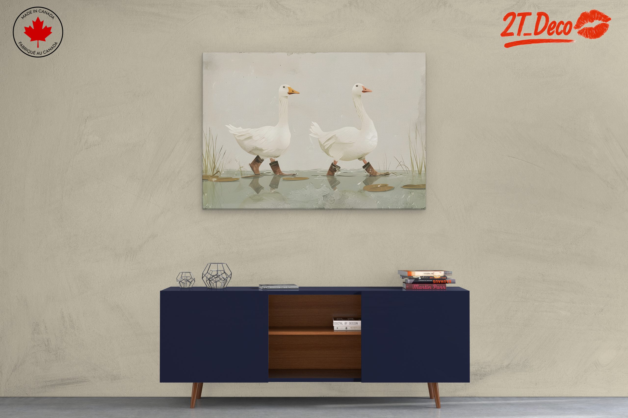 Whimsical Geese Walking in Boots - Image 3