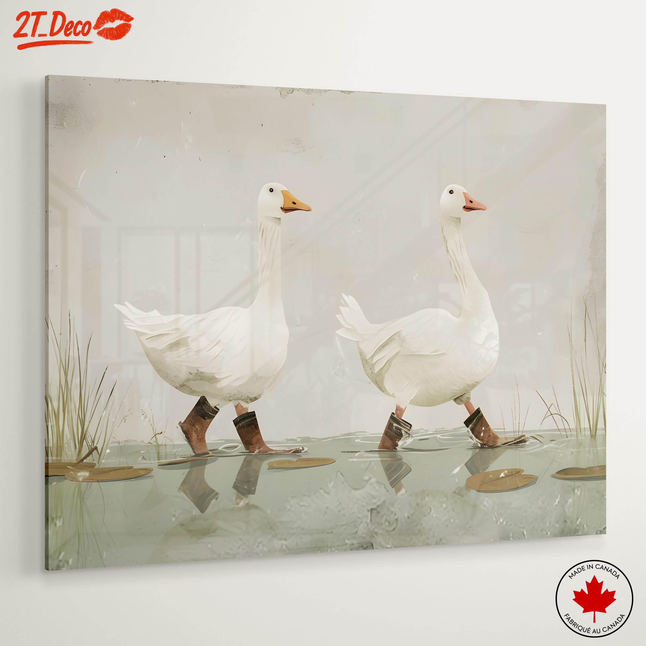 Whimsical Geese Walking in Boots - Image 6