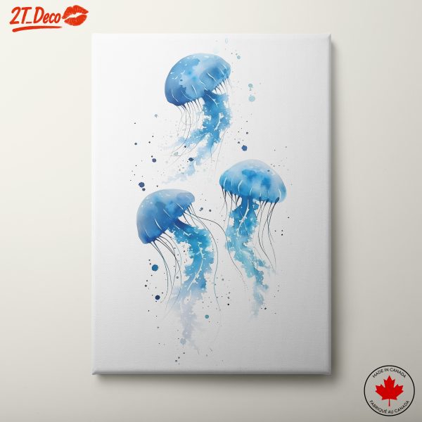 Abstract Jellyfish Watercolor Art