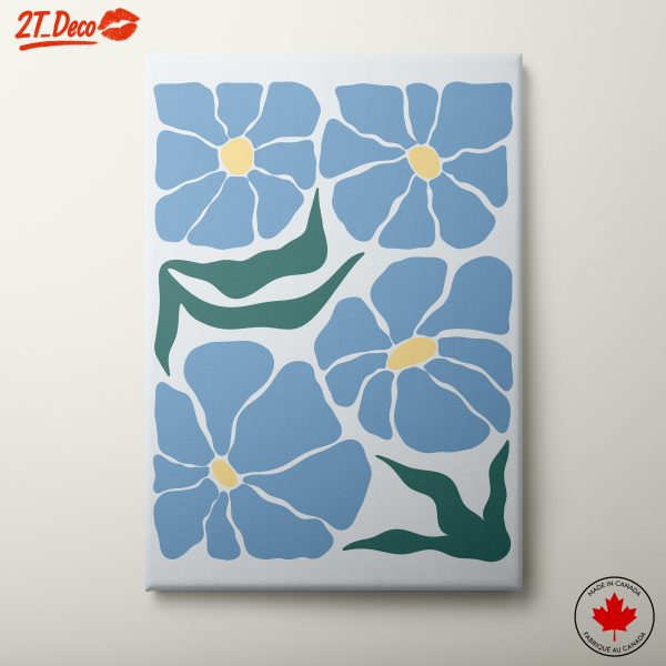 Stylized Blue Floral Artwork