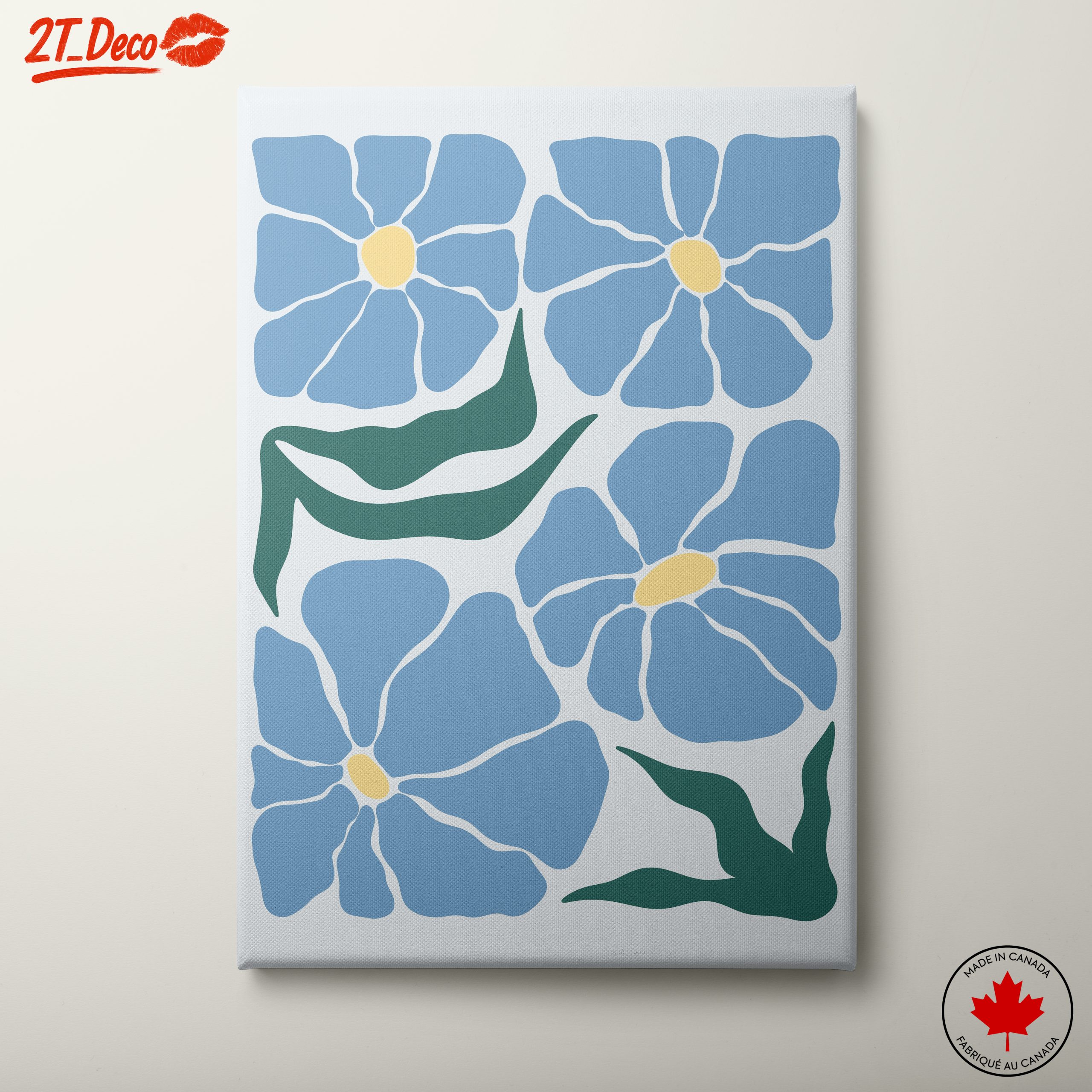 Stylized Blue Floral Artwork