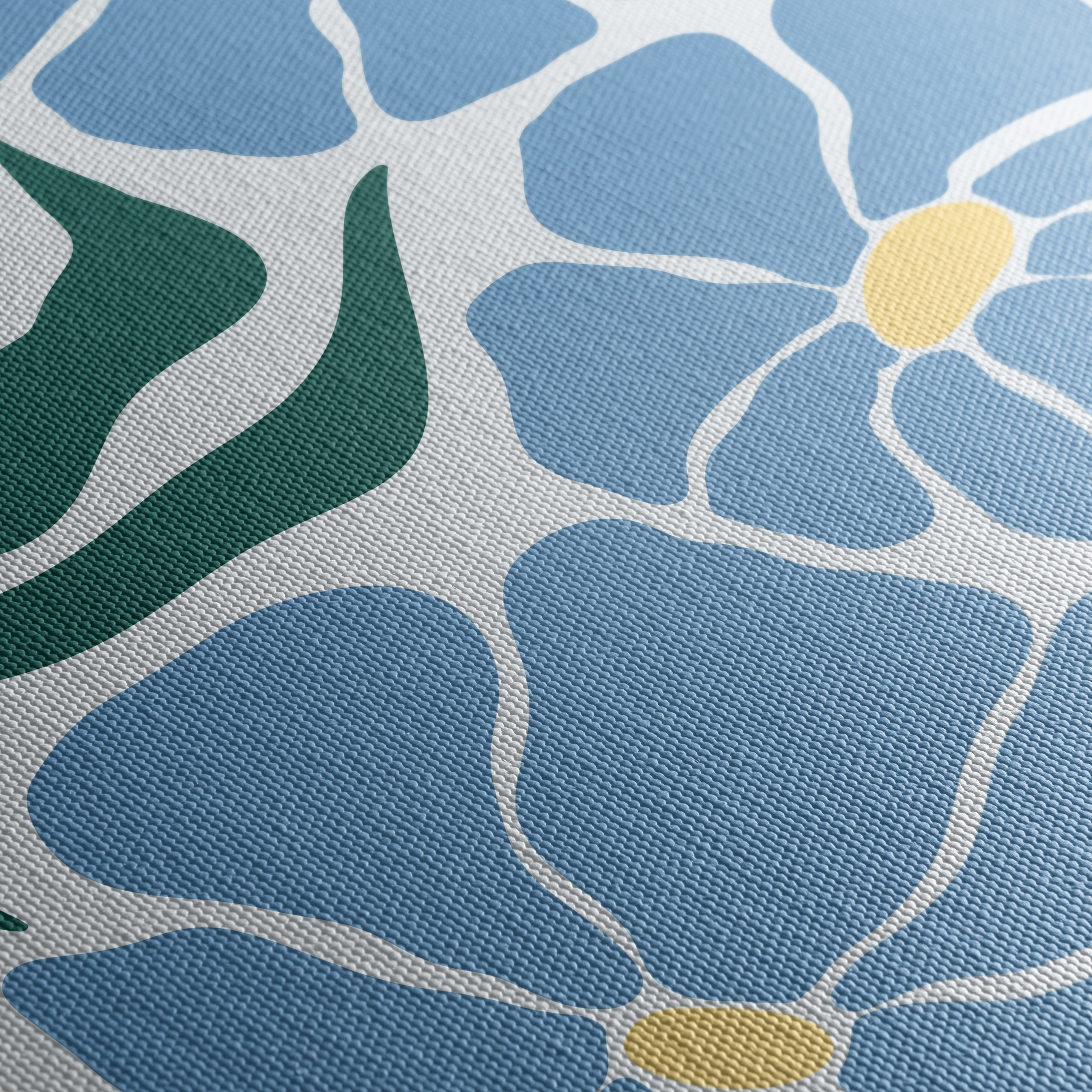 Stylized Blue Floral Artwork - Image 5
