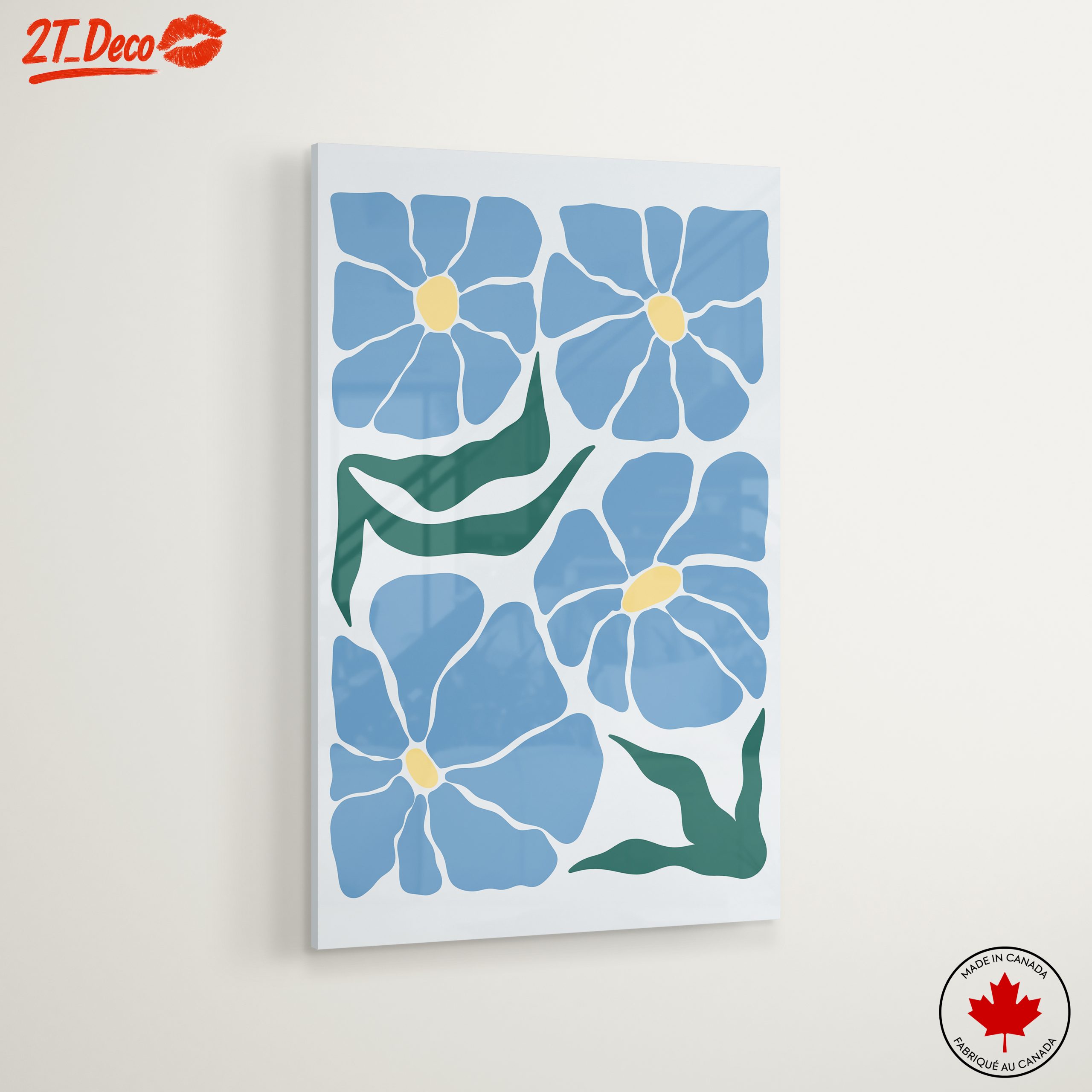 Stylized Blue Floral Artwork - Image 6