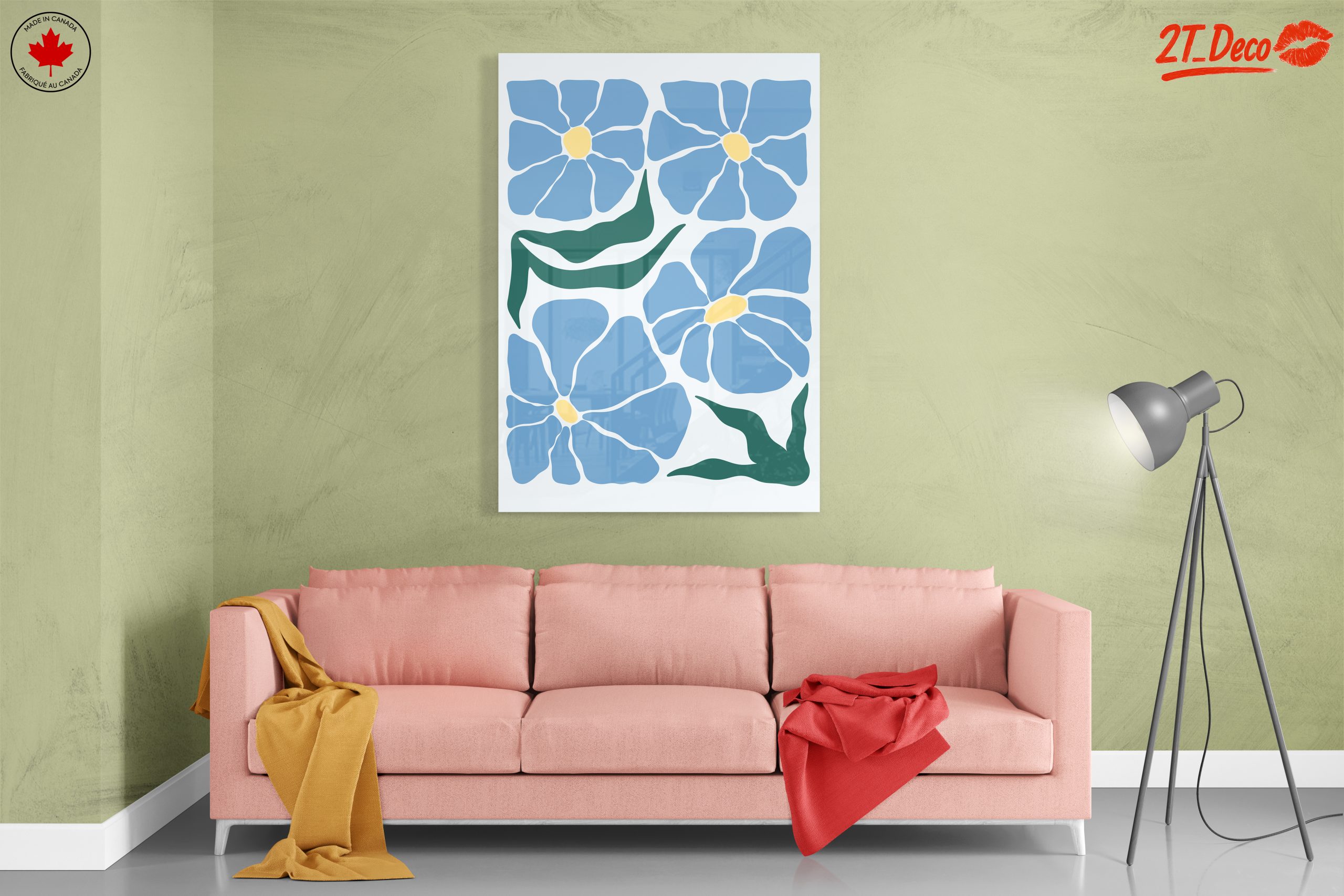 Stylized Blue Floral Artwork - Image 7