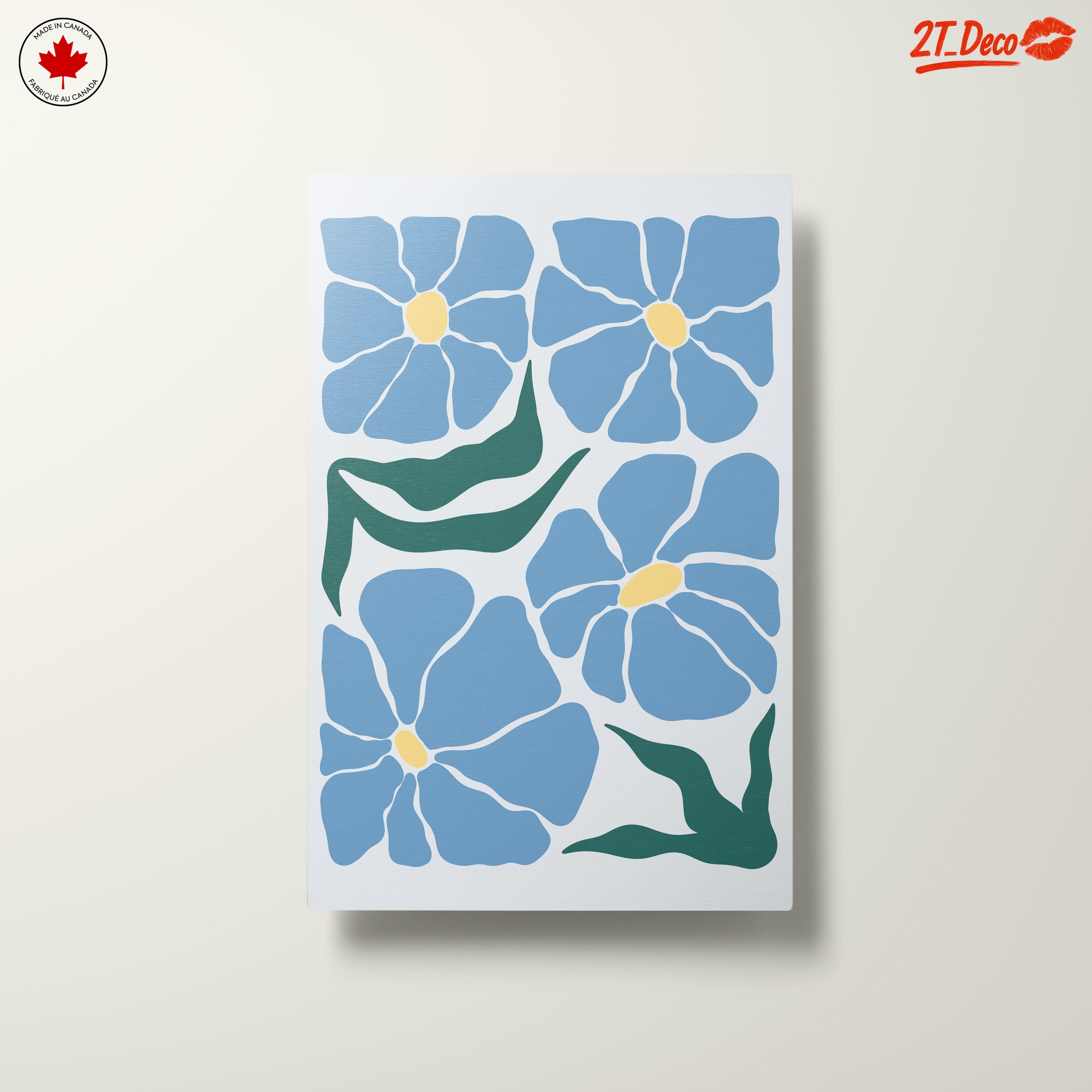 Stylized Blue Floral Artwork - Image 10