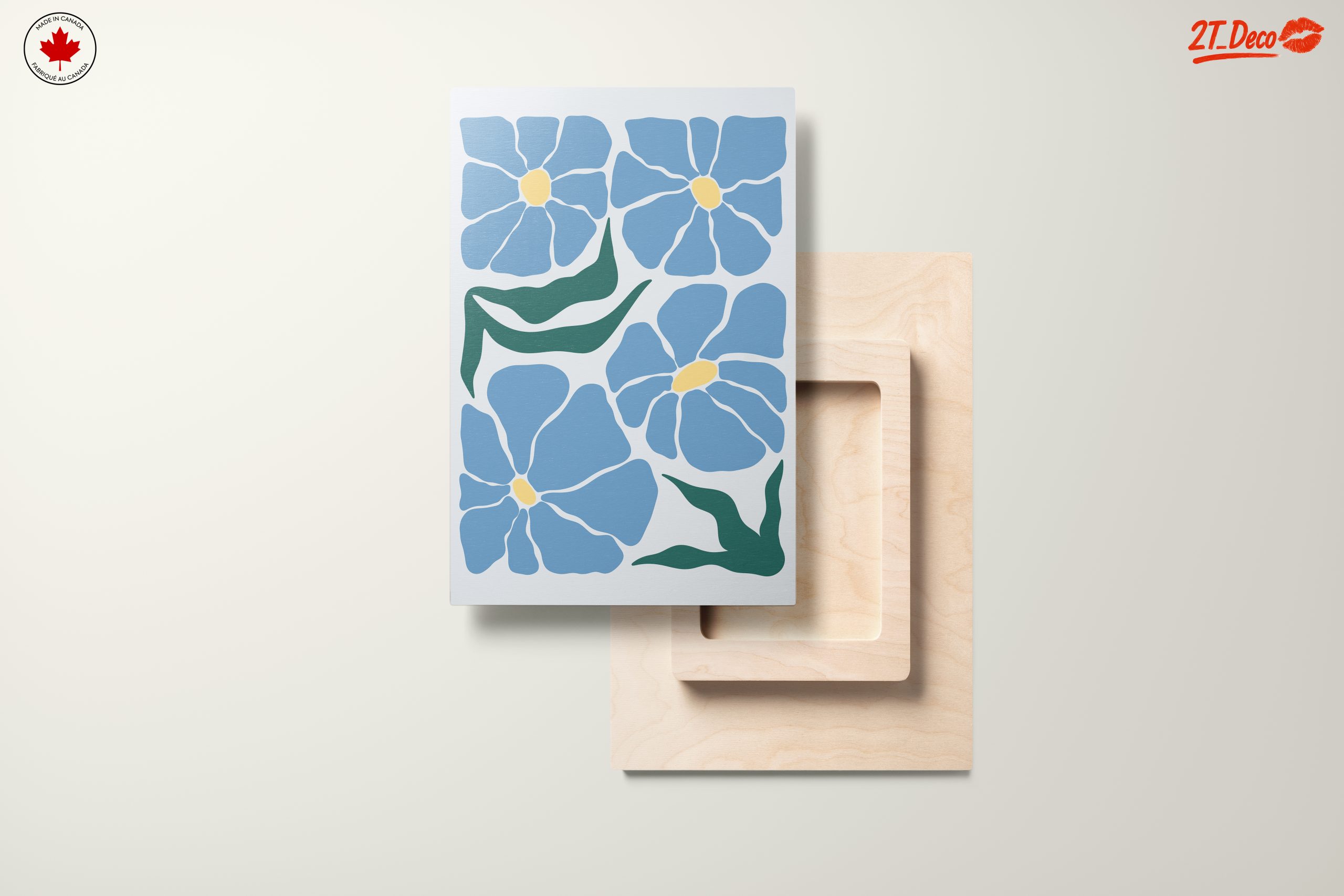 Stylized Blue Floral Artwork - Image 11