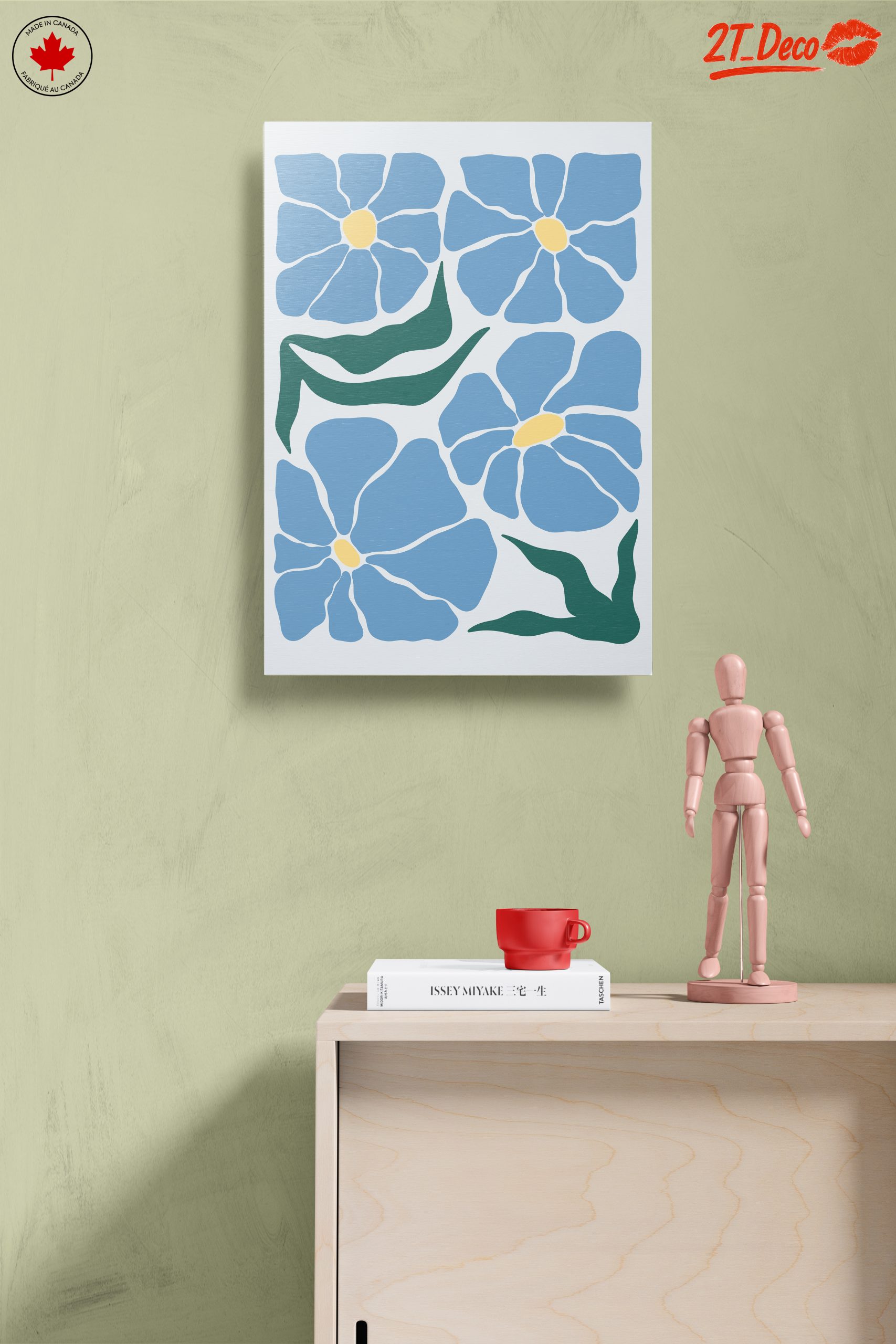 Stylized Blue Floral Artwork - Image 14