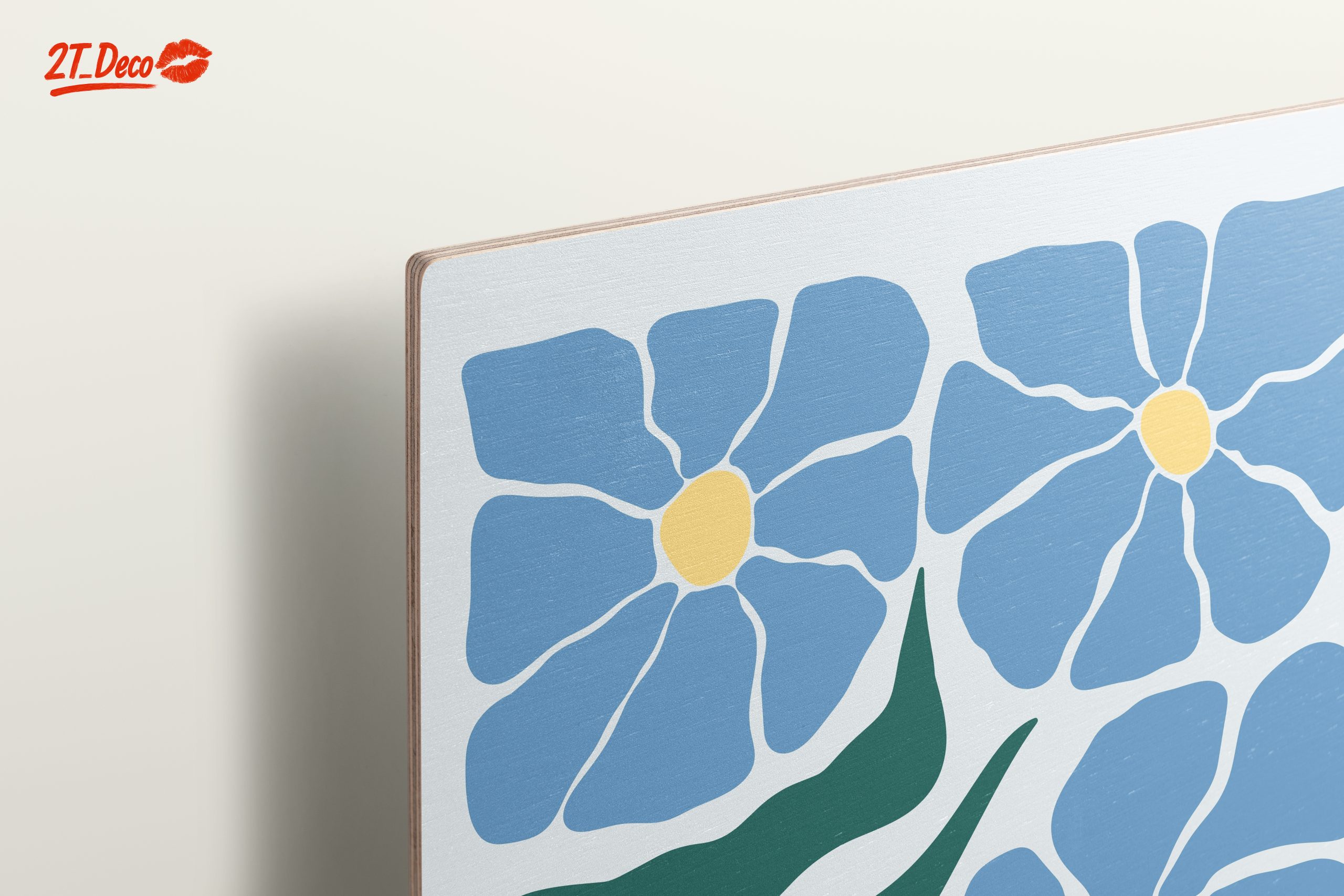 Stylized Blue Floral Artwork - Image 15