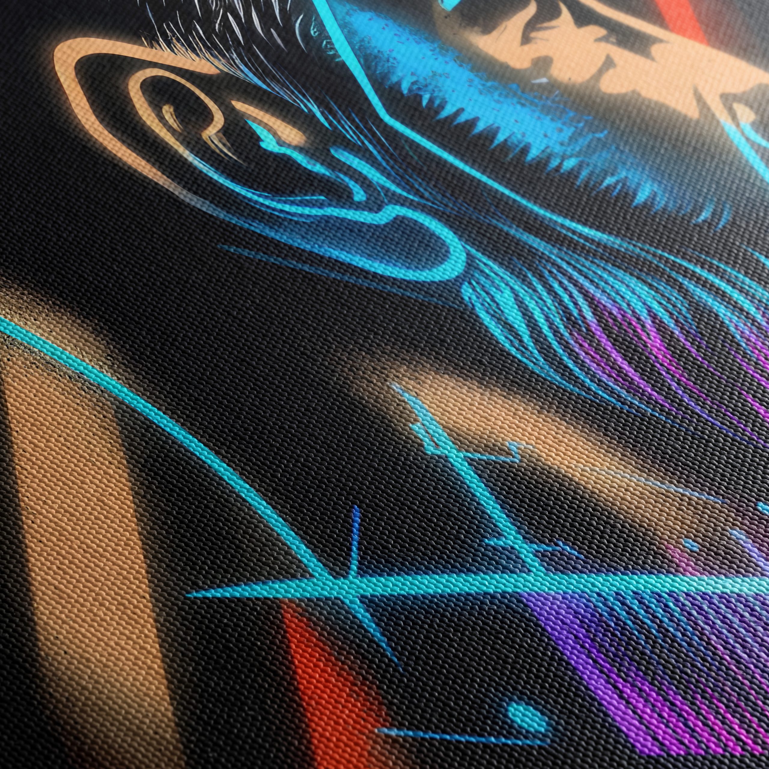 Vibrant Barber Portrait with Neon Style - Image 5