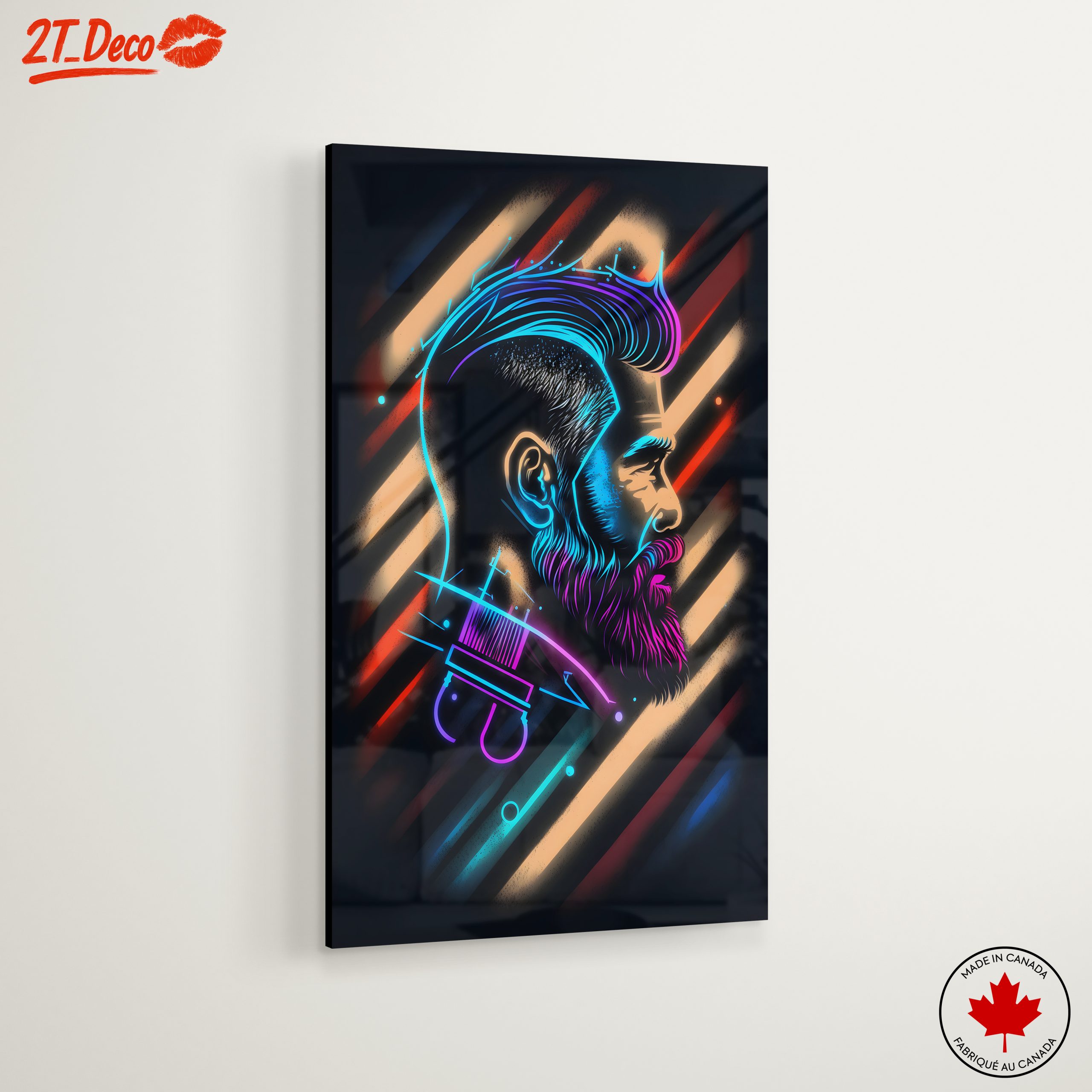 Vibrant Barber Portrait with Neon Style - Image 6