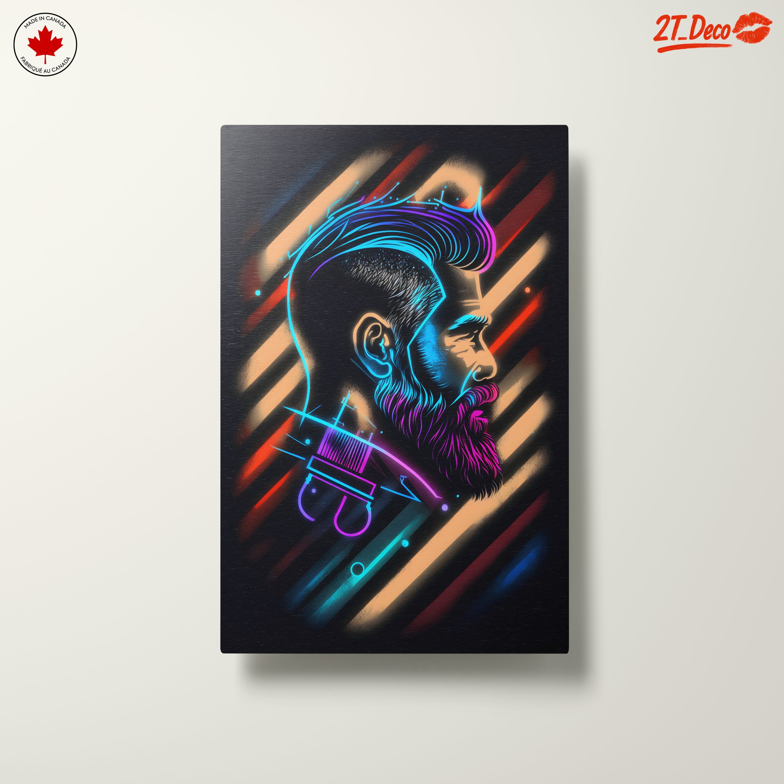 Vibrant Barber Portrait with Neon Style - Image 10