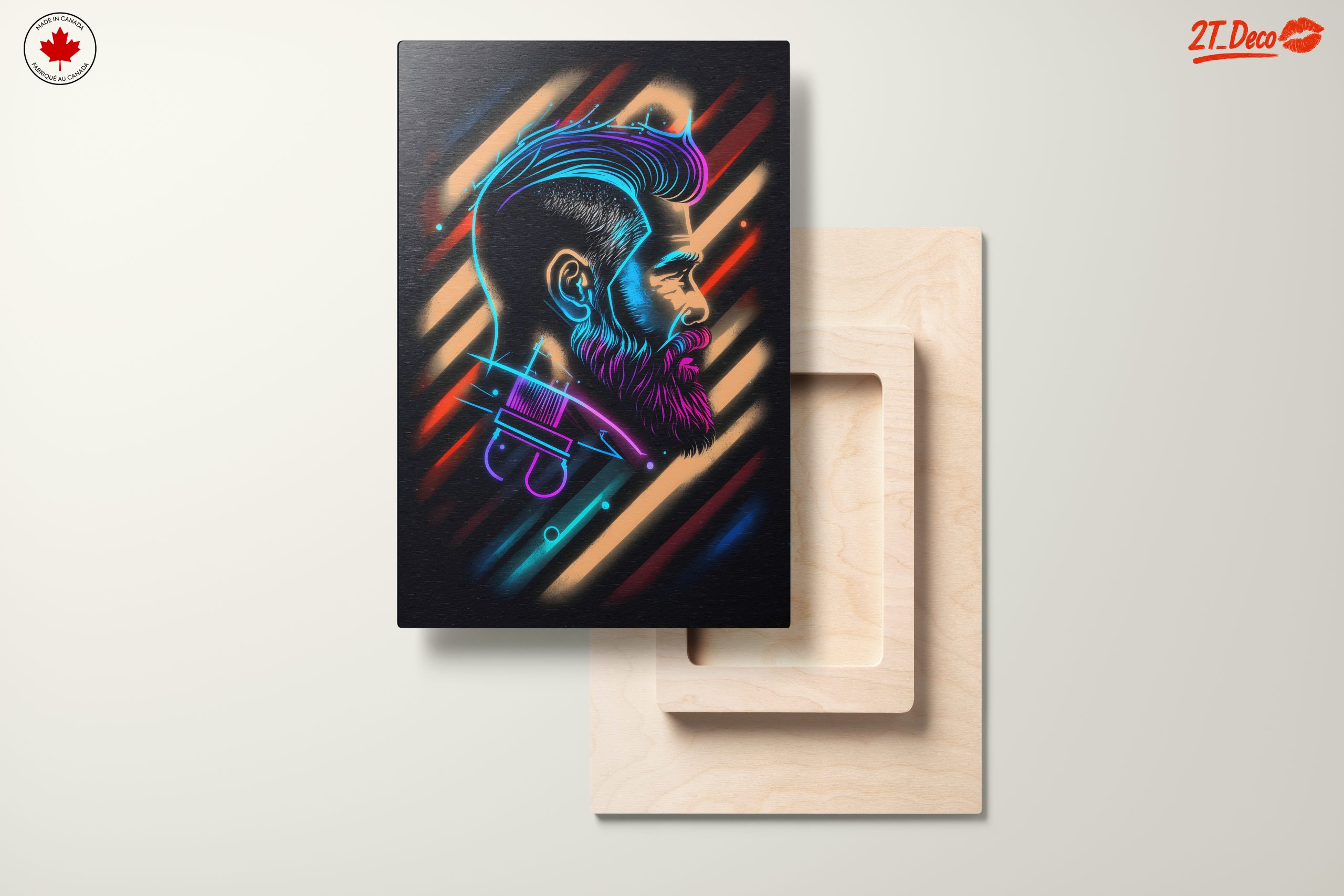 Vibrant Barber Portrait with Neon Style - Image 11
