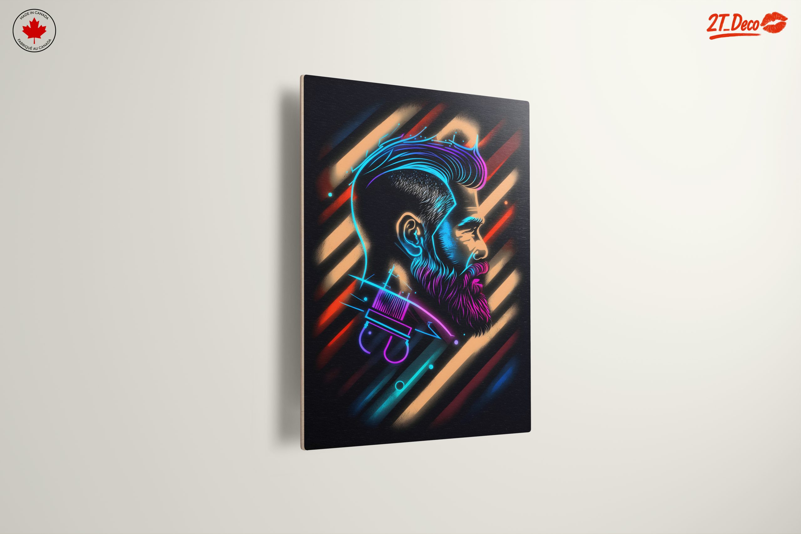 Vibrant Barber Portrait with Neon Style - Image 13
