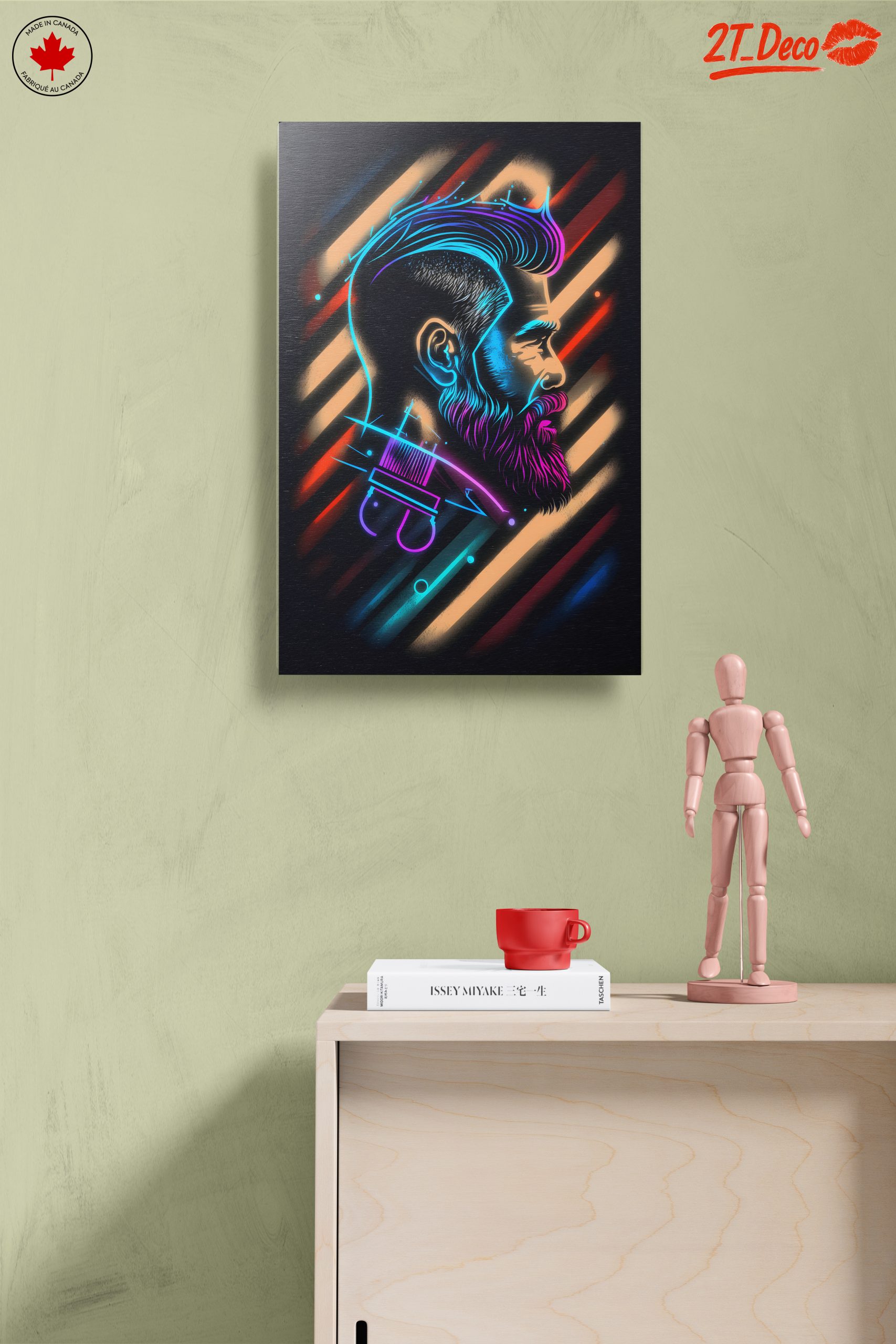 Vibrant Barber Portrait with Neon Style - Image 14