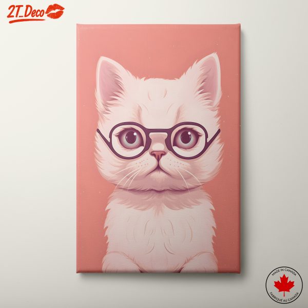 Adorable Cat Character with Glasses