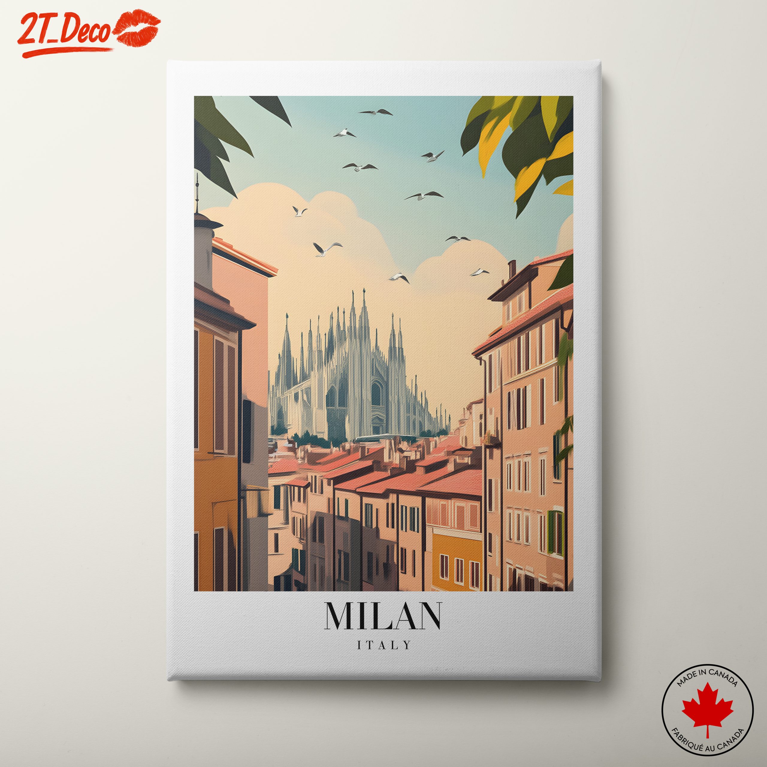 Milan Cityscape Art Featuring Duomo Cathedral