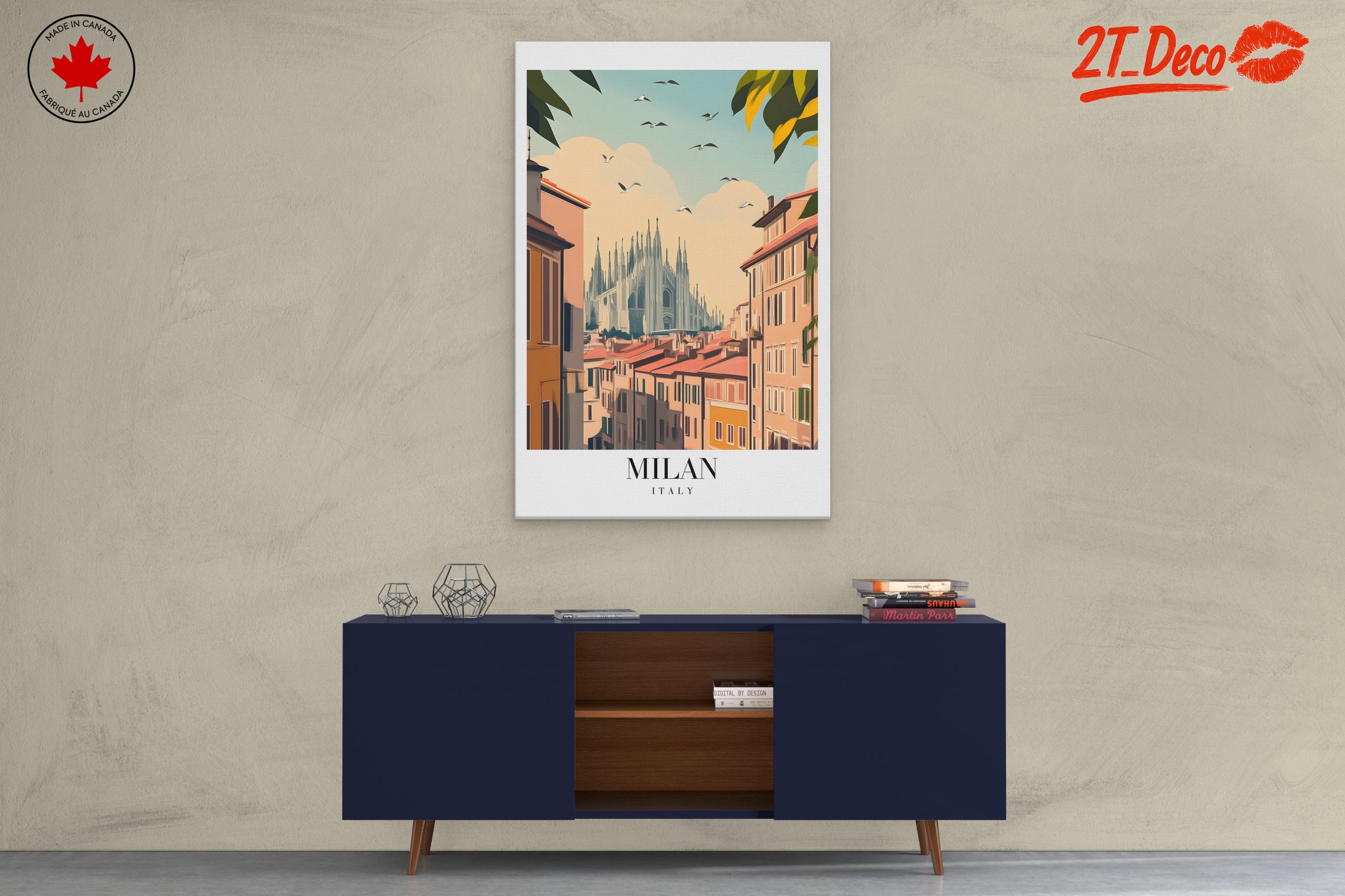 Milan Cityscape Art Featuring Duomo Cathedral - Image 3