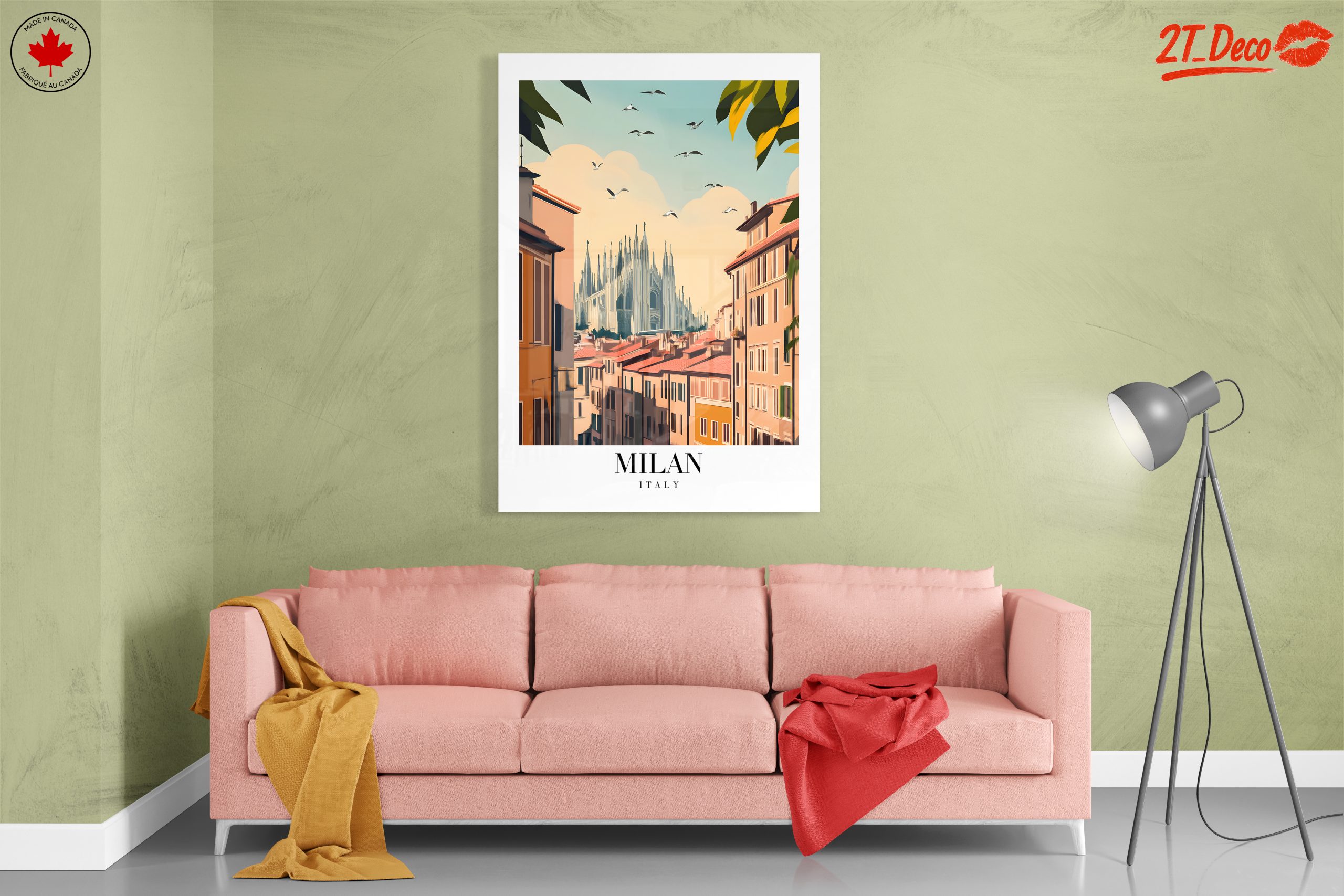 Milan Cityscape Art Featuring Duomo Cathedral - Image 7