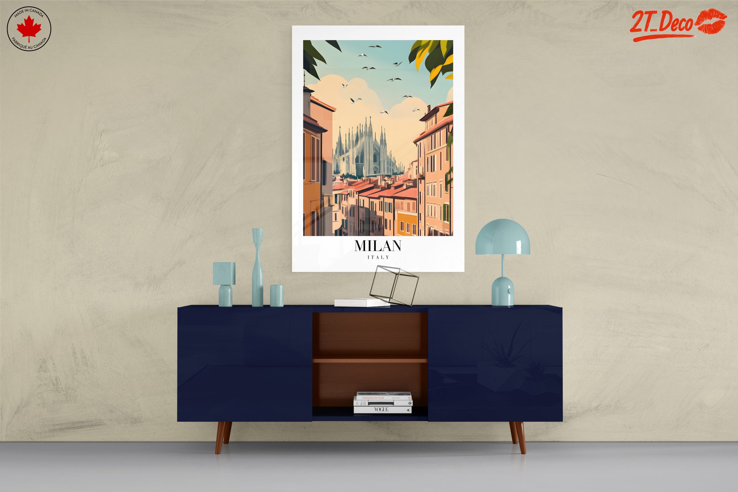 Milan Cityscape Art Featuring Duomo Cathedral - Image 8
