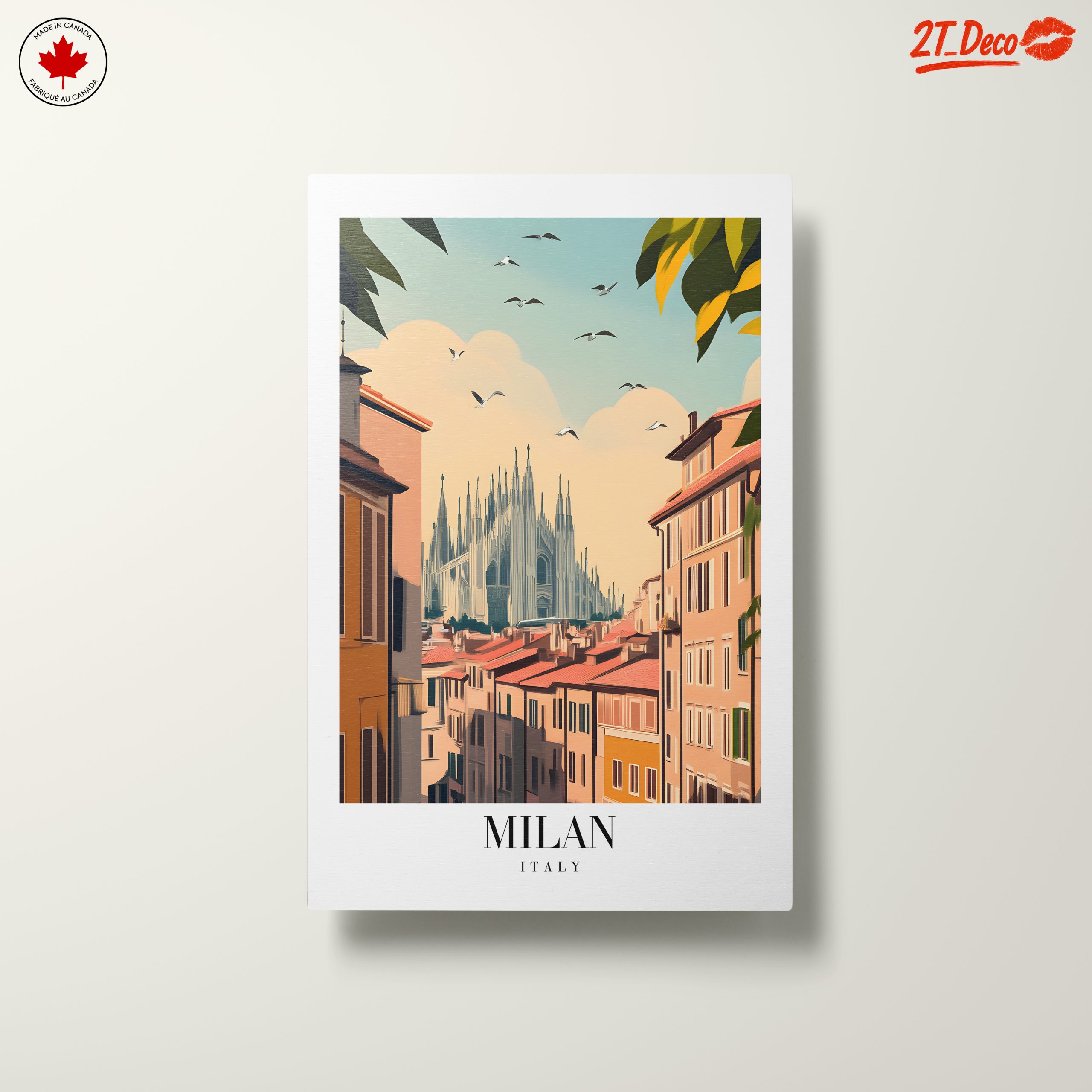 Milan Cityscape Art Featuring Duomo Cathedral - Image 10
