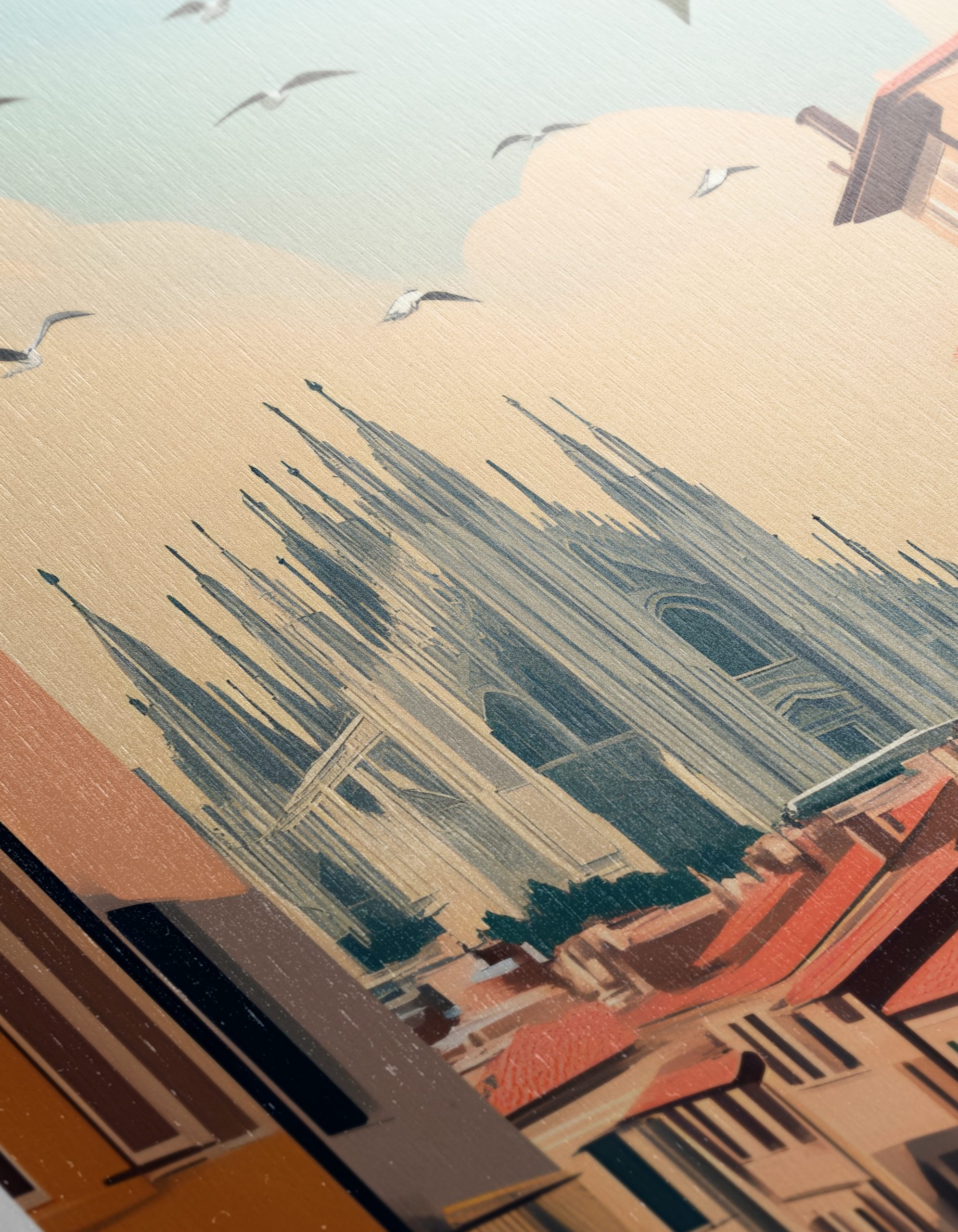 Milan Cityscape Art Featuring Duomo Cathedral - Image 12
