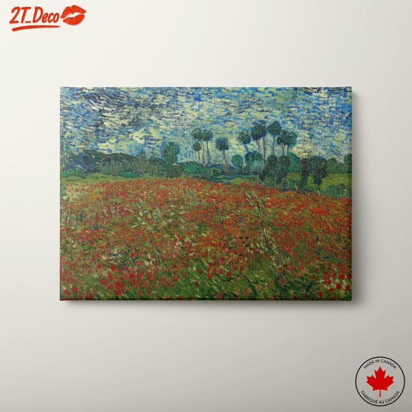 Vibrant Abstract Landscape with Poppies