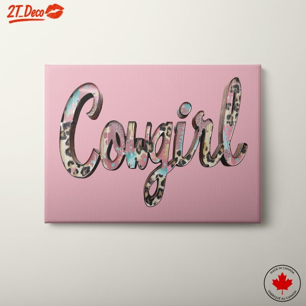 Stylish Cowgirl Artwork with Leopard Print