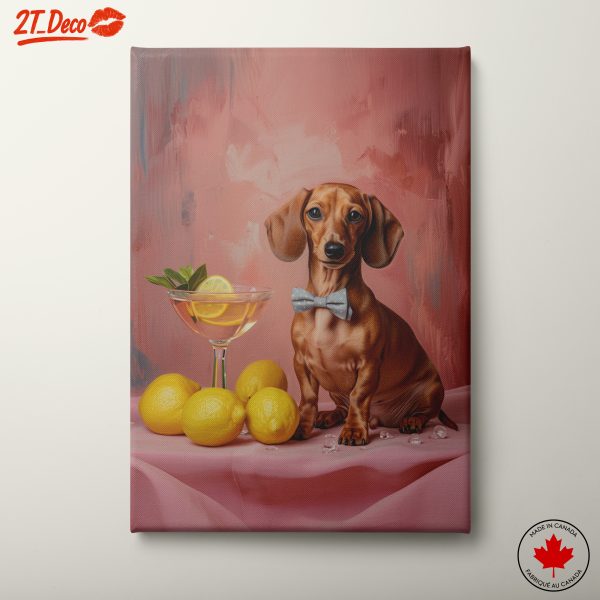 Charming Dachshund with Lemonade and Lemons