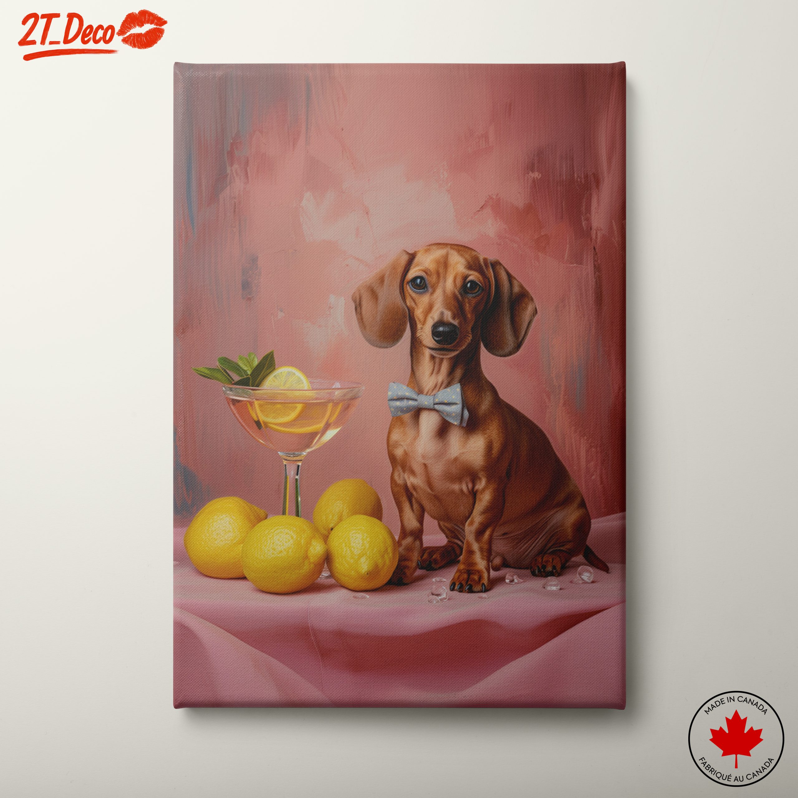 Charming Dachshund with Lemonade and Lemons