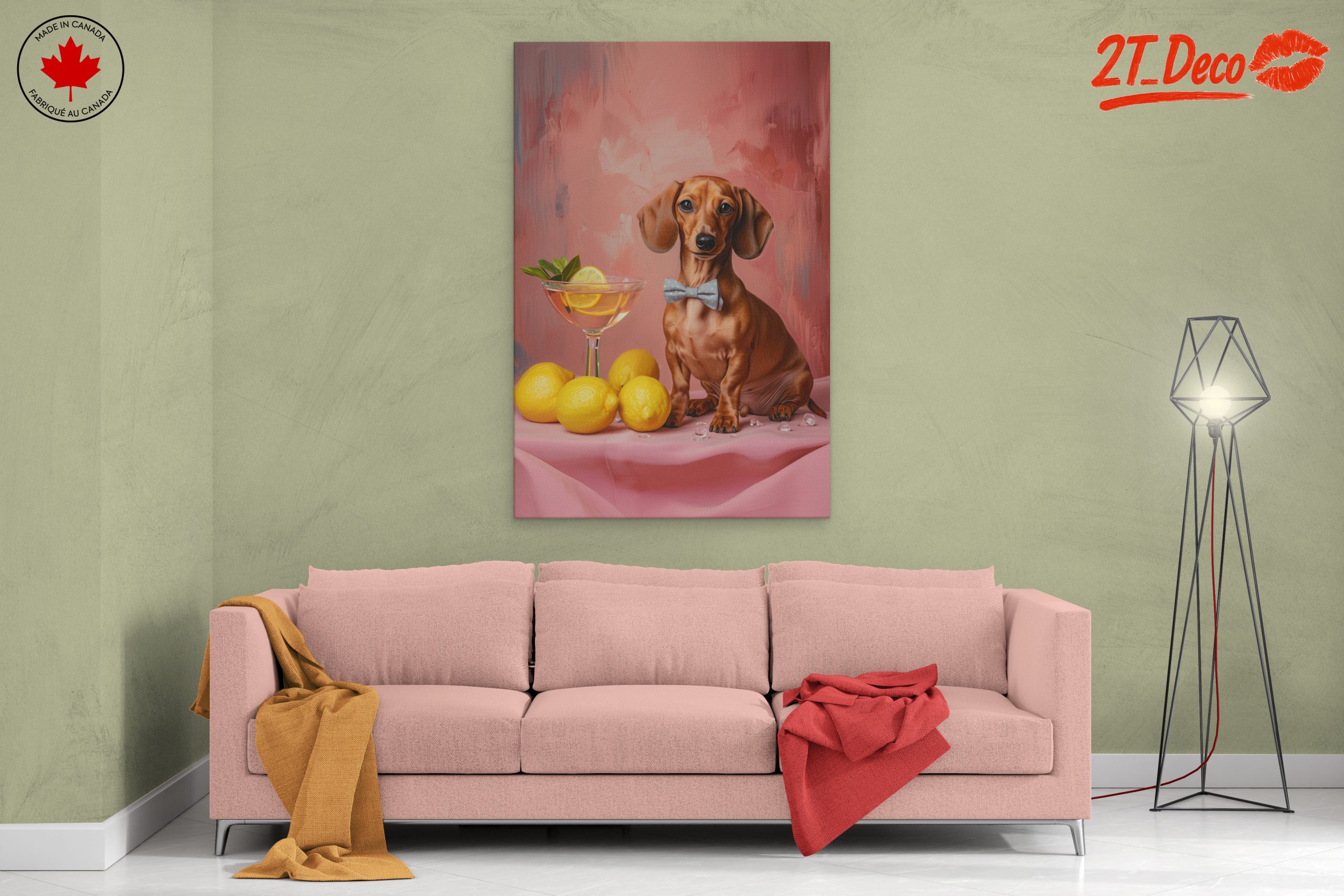 Charming Dachshund with Lemonade and Lemons - Image 2